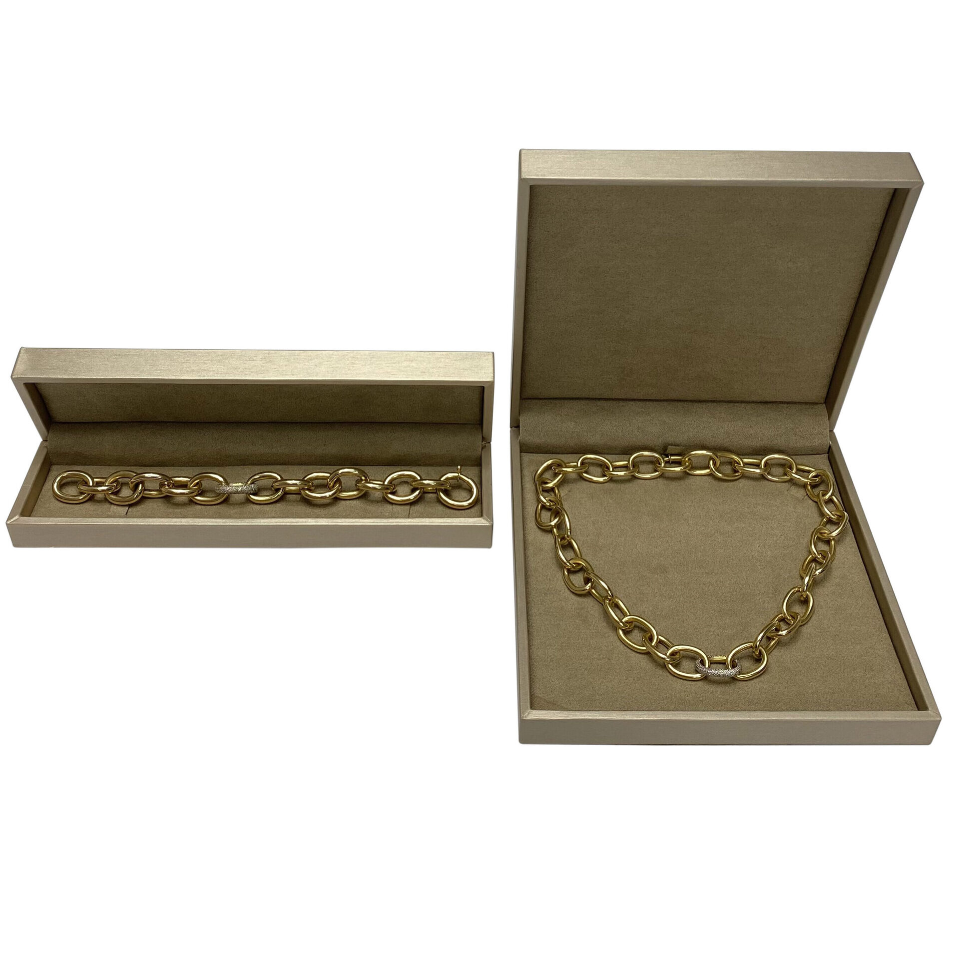 Conjunto Elos Gargantilha + Pulseira Ouro Amarelo