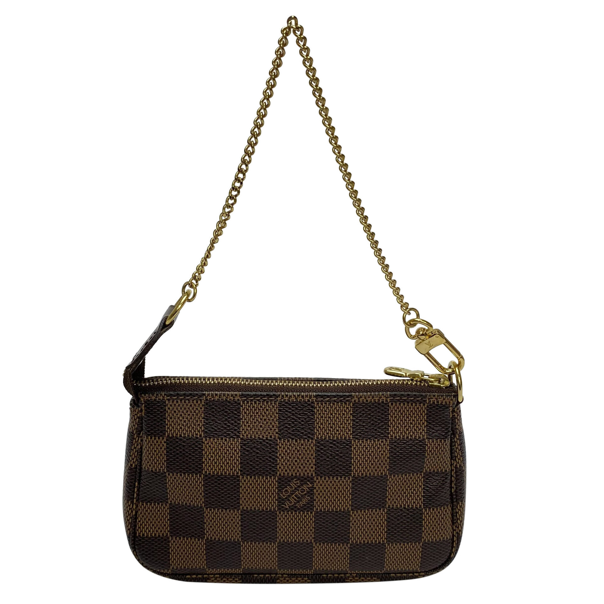 Bolsa Louis Vuitton Mini Pochette Accessoires Damier Ebene