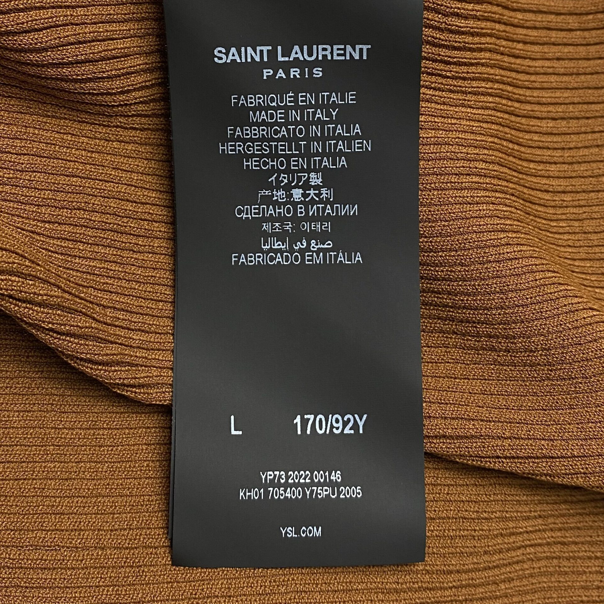 Blusa Saint Laurent Tricô Canelado Caramelo
