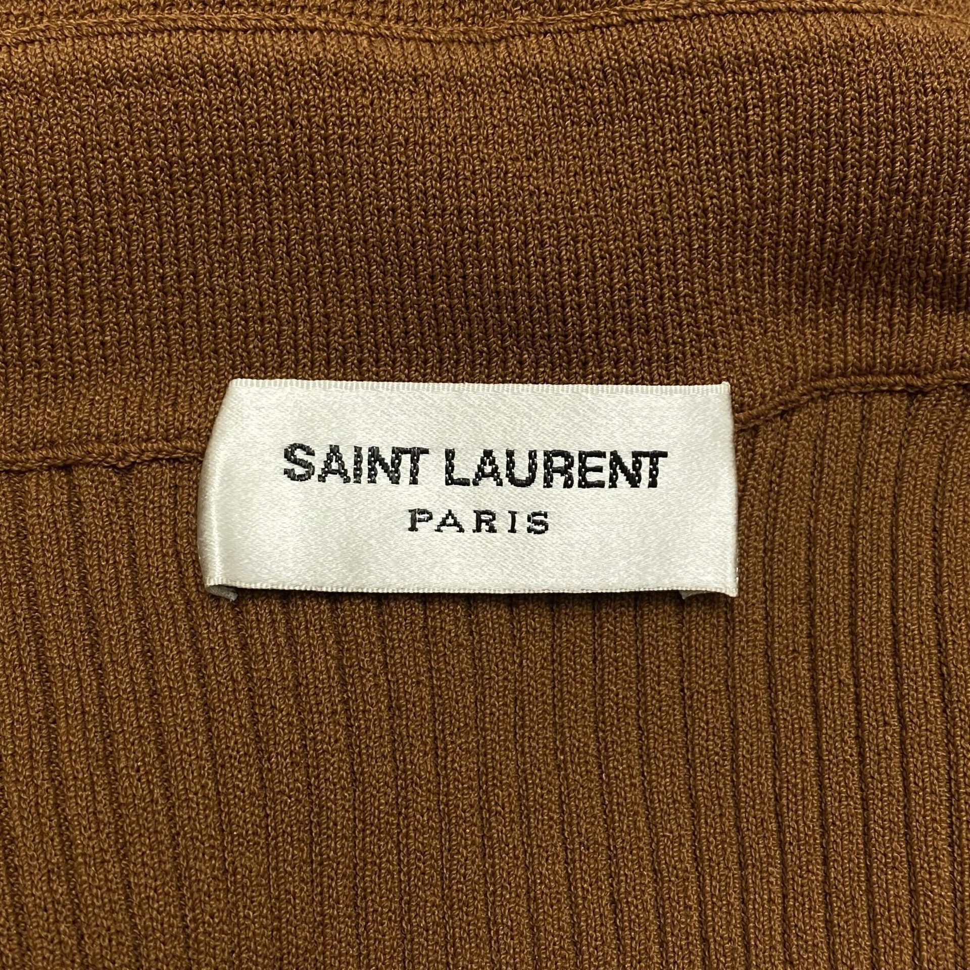 Blusa Saint Laurent Tricô Canelado Caramelo