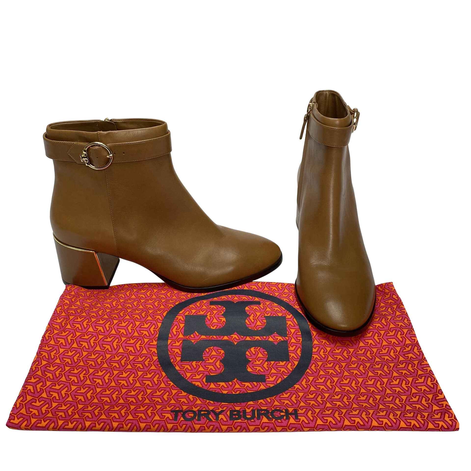 Bota Tory Burch Couro Caramelo