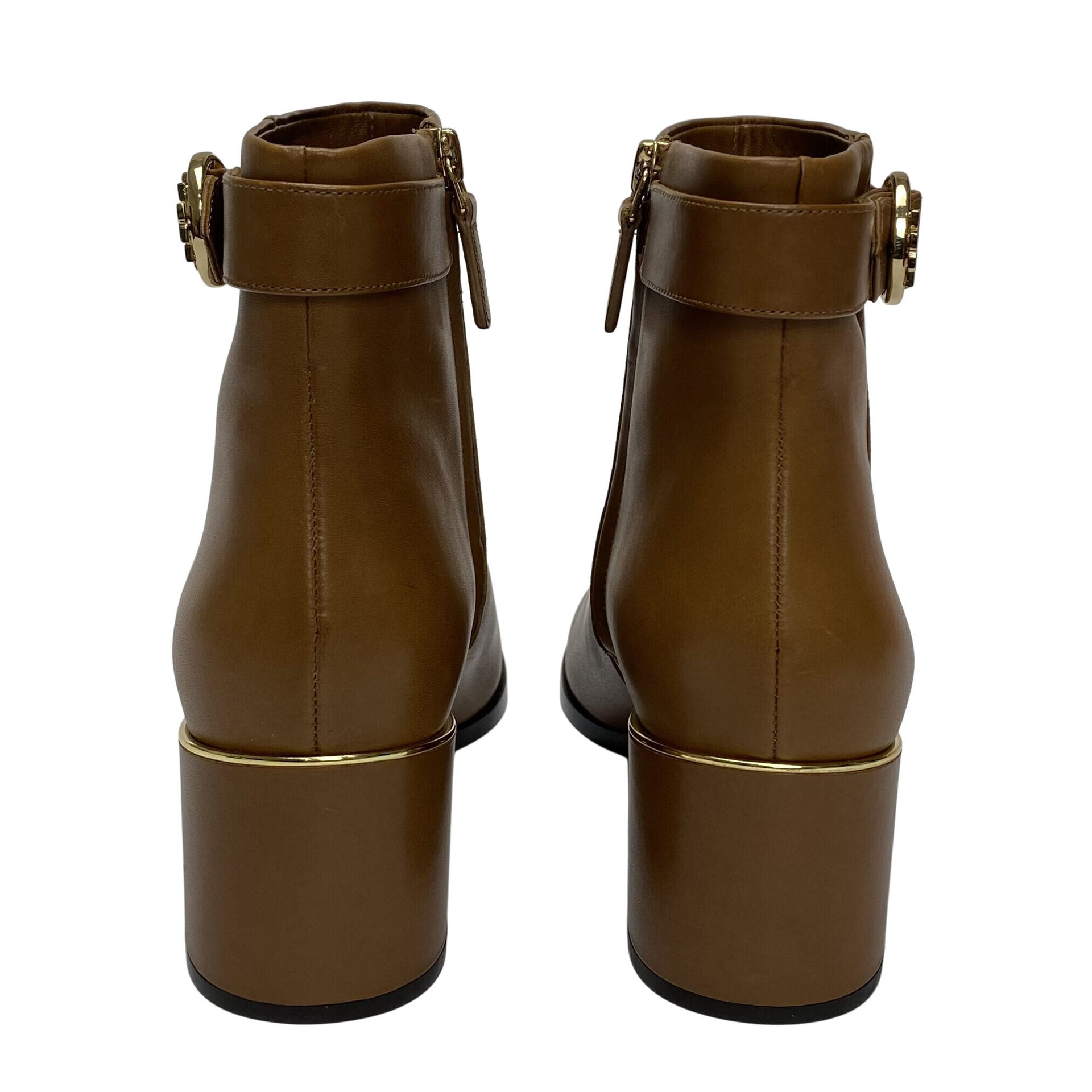 Bota Tory Burch Couro Caramelo