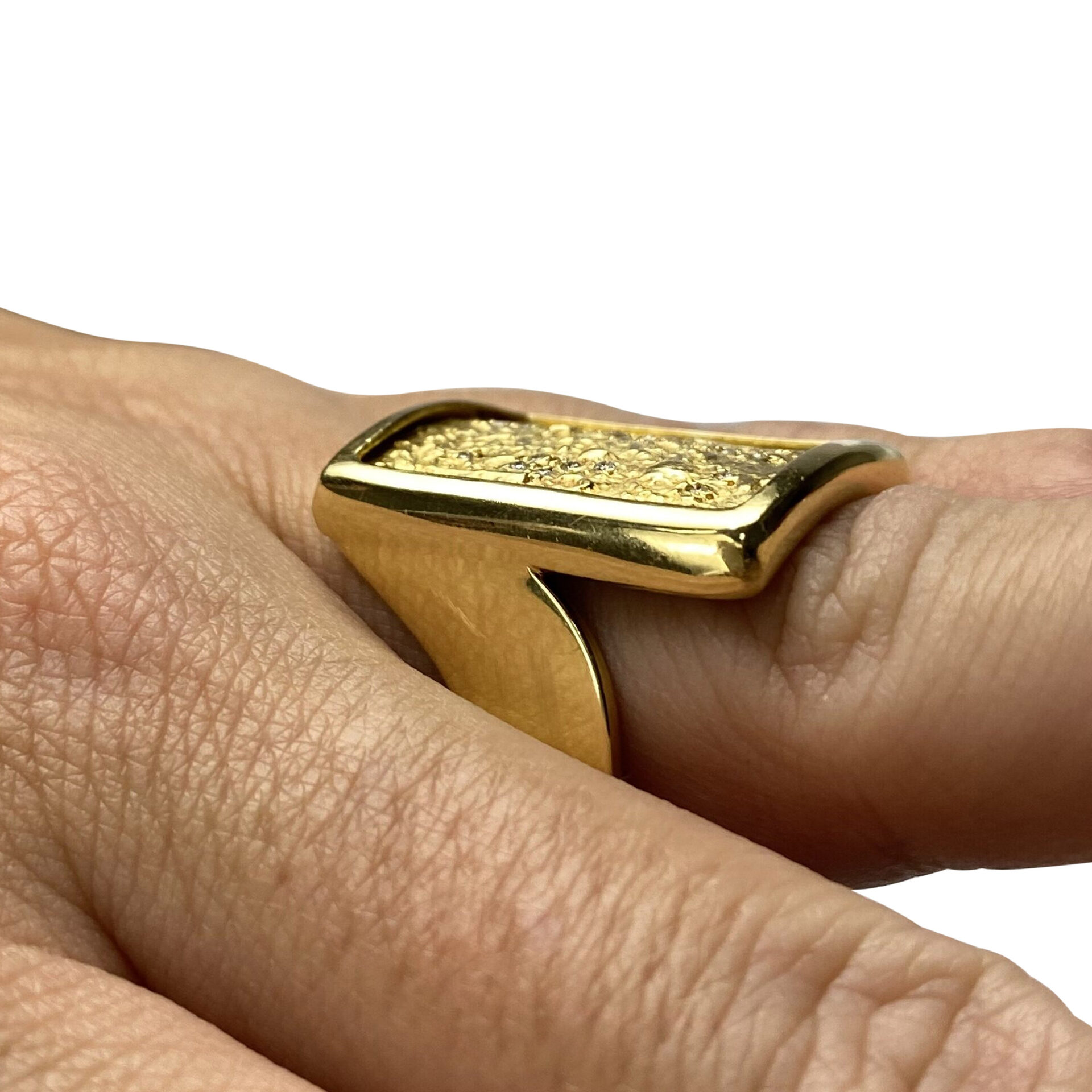 Anel Ouro Amarelo com Diamantes