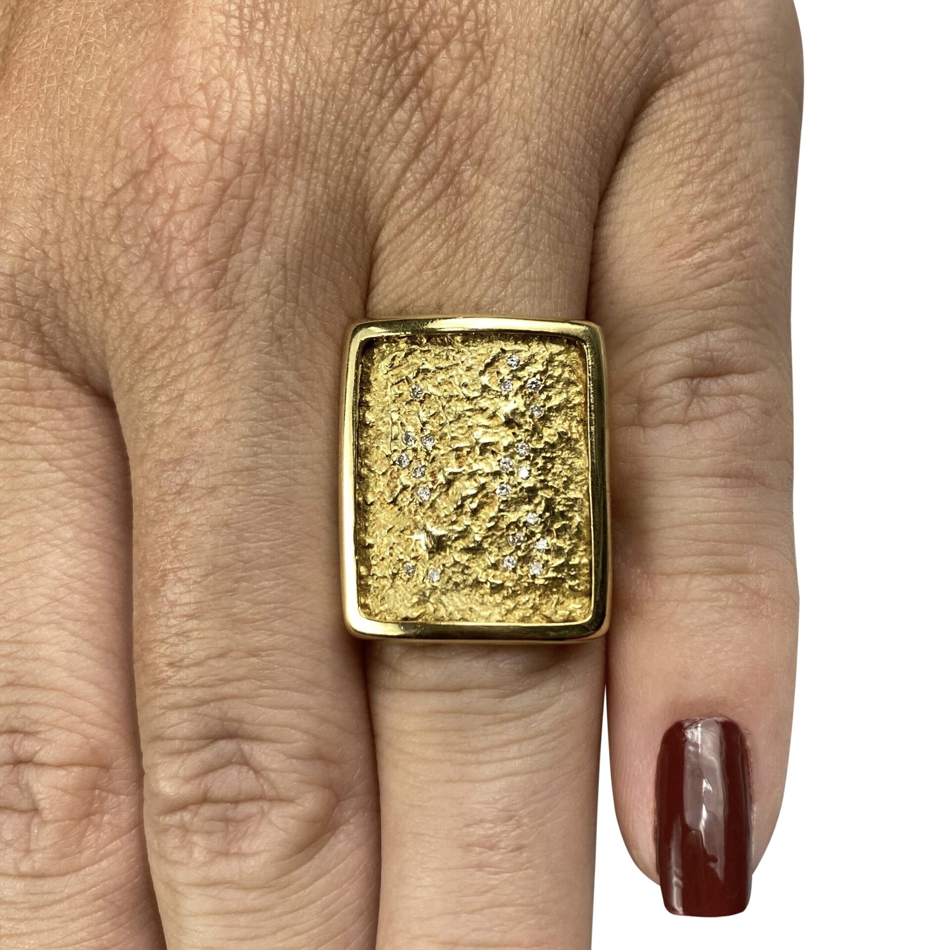 Anel Ouro Amarelo com Diamantes
