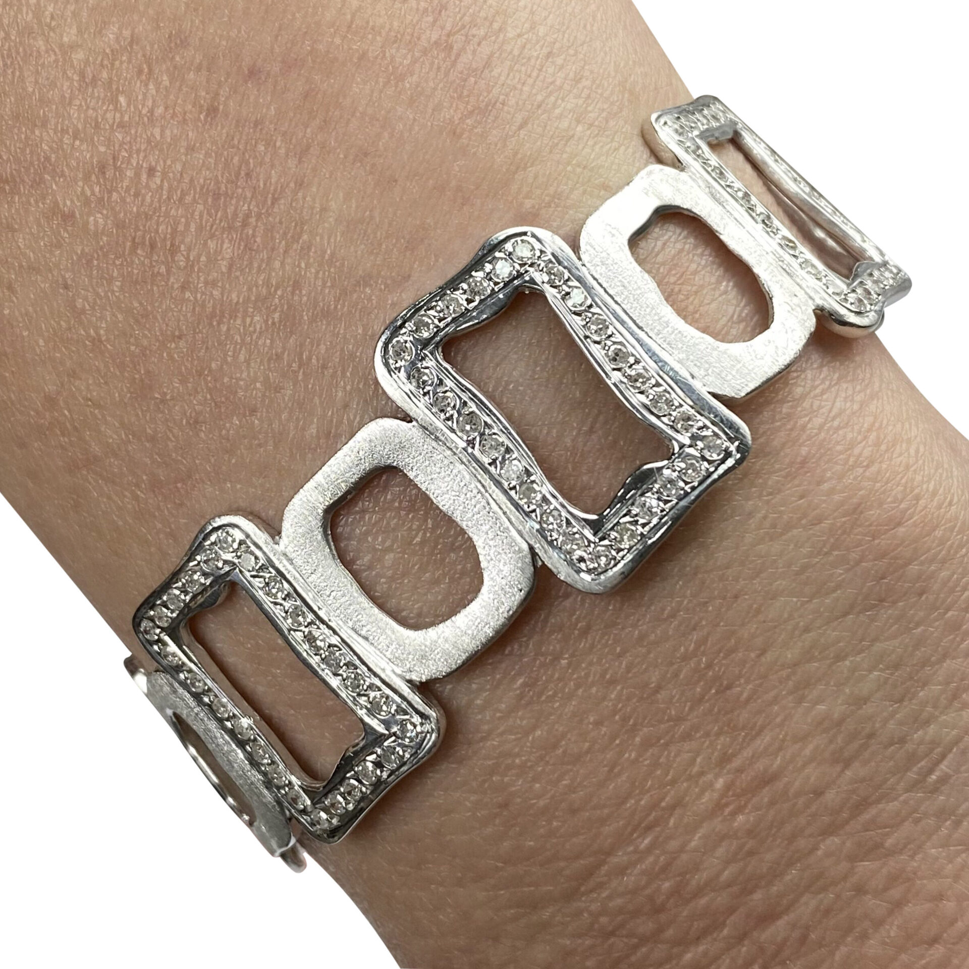 Bracelete Ouro Branco com Diamantes - 0.86 ct.