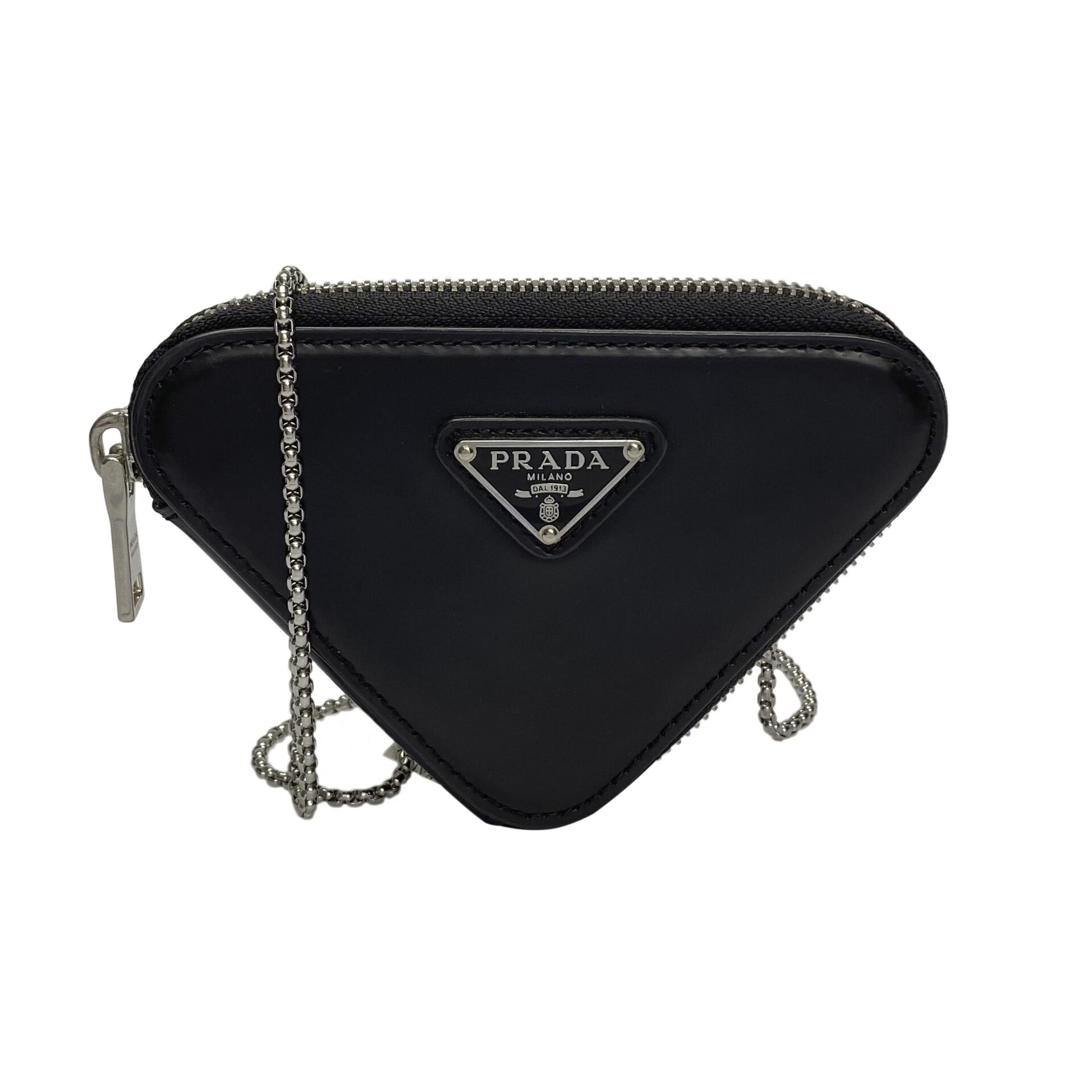Bolsa Prada Triangle Logo Mini Preta