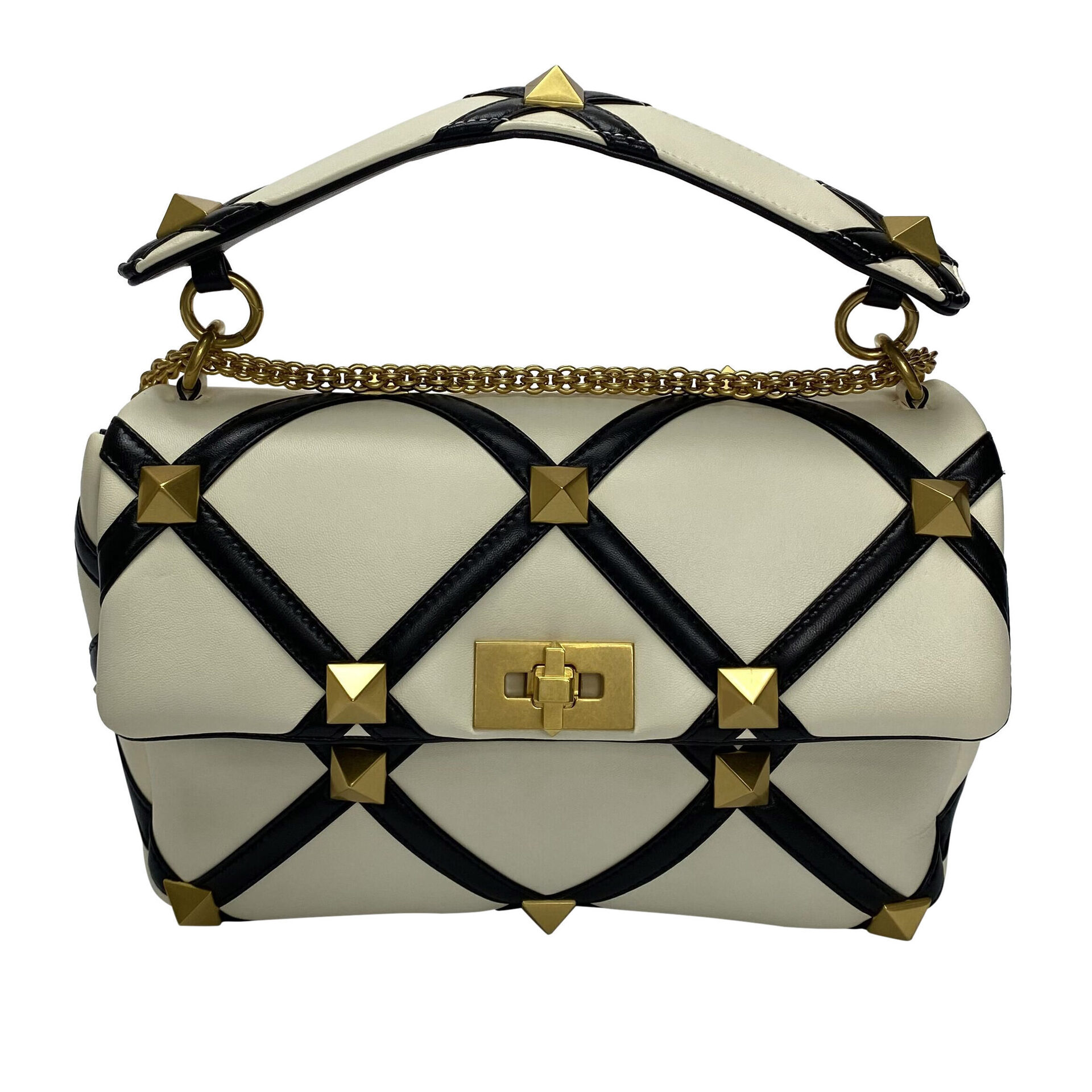 Bolsa Valentino Garavani Roman Stud Bicolor