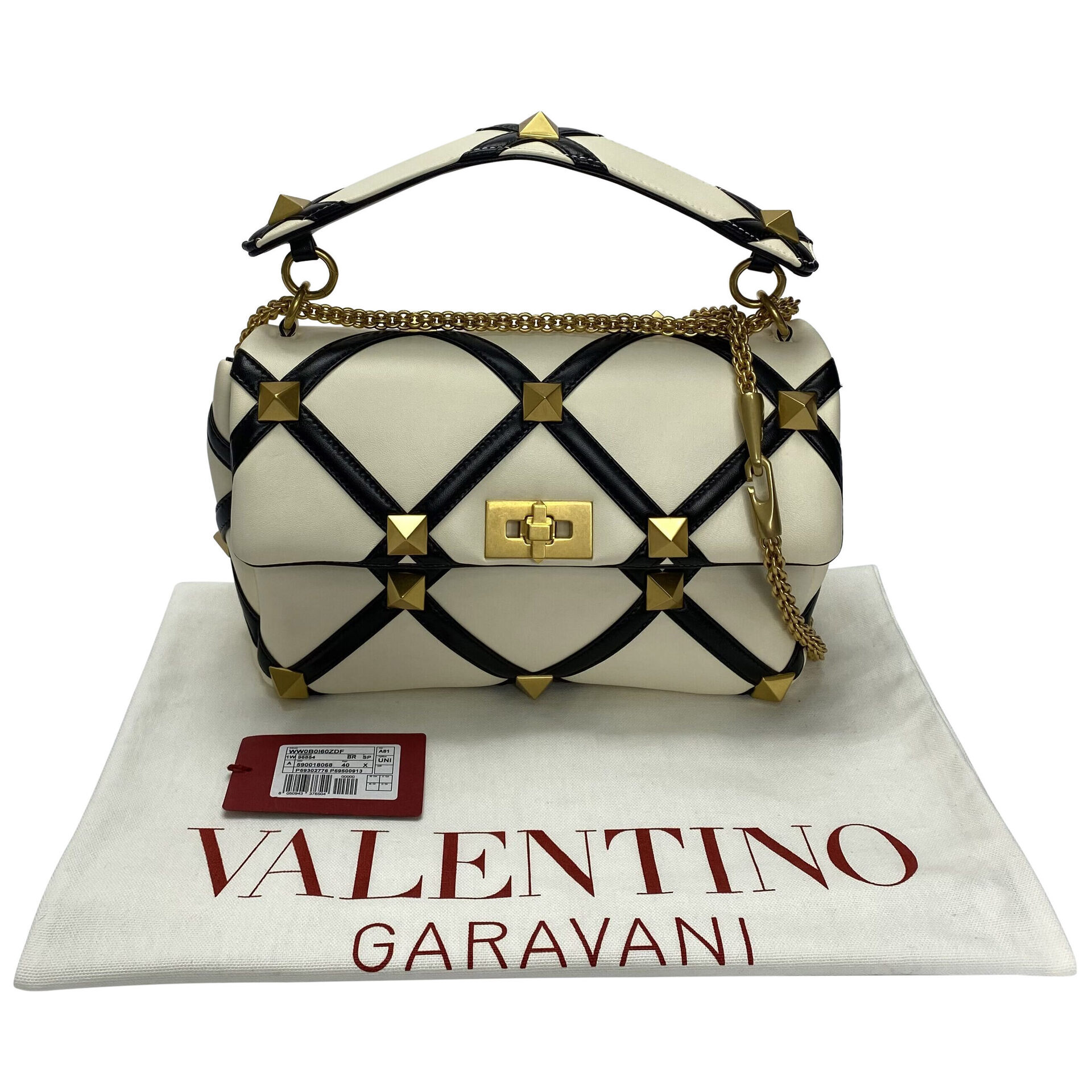 Bolsa Valentino Garavani Roman Stud Bicolor