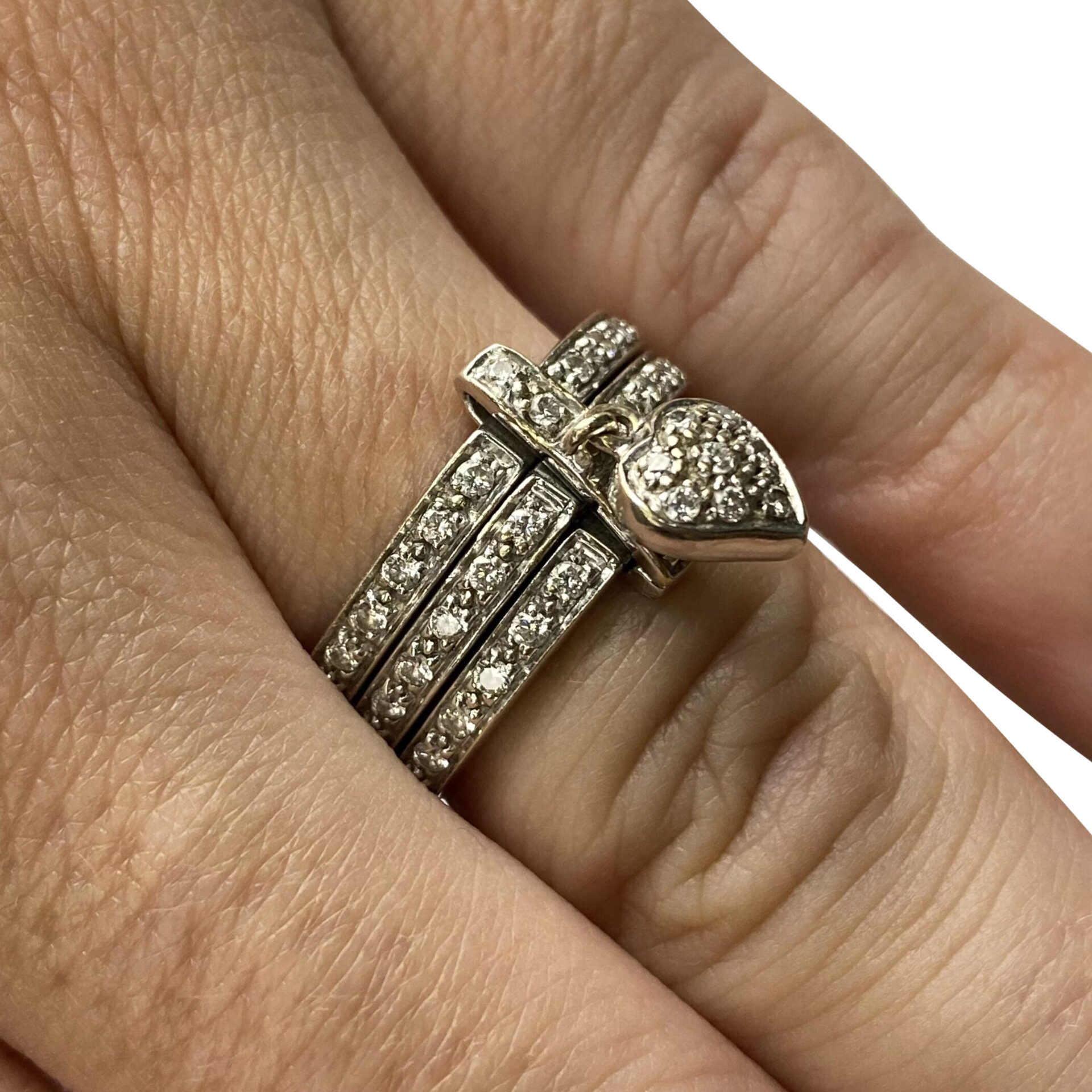 Anel Coração Diamantes