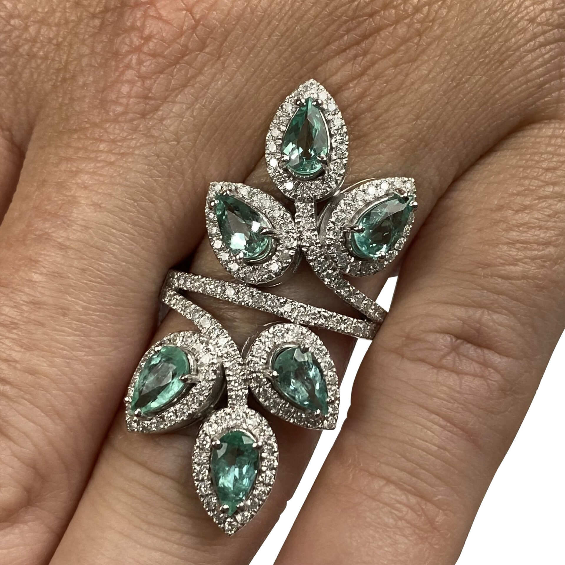 Anel Gotas Esmeraldas - 2.34 ct