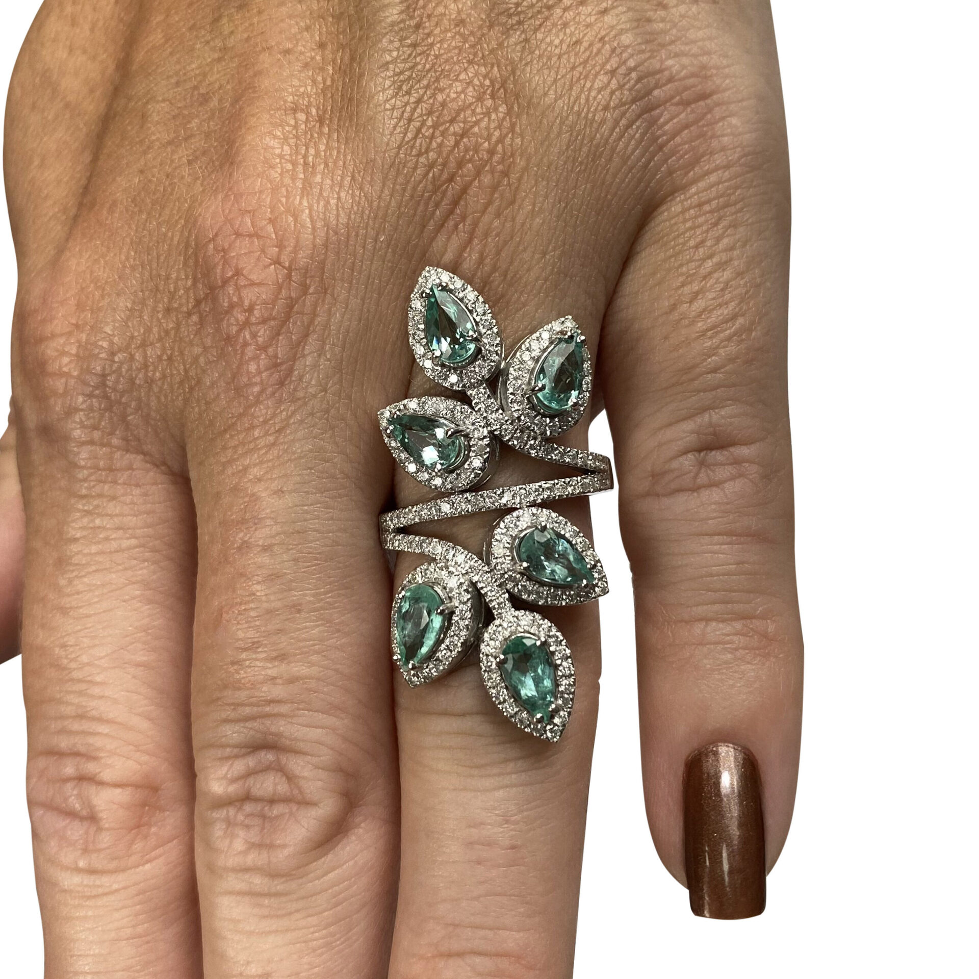 Anel Gotas Esmeraldas - 2.34 ct