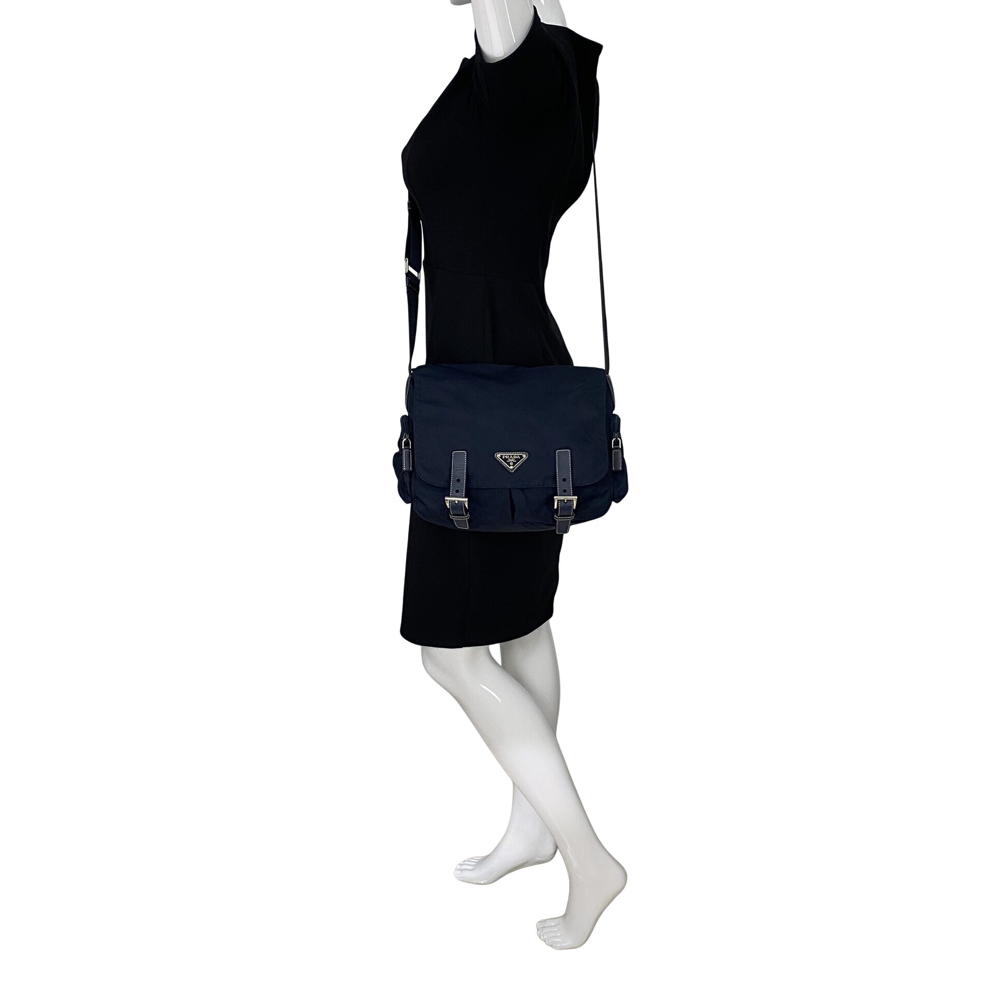 Bolsa Prada Nylon Messenger Azul