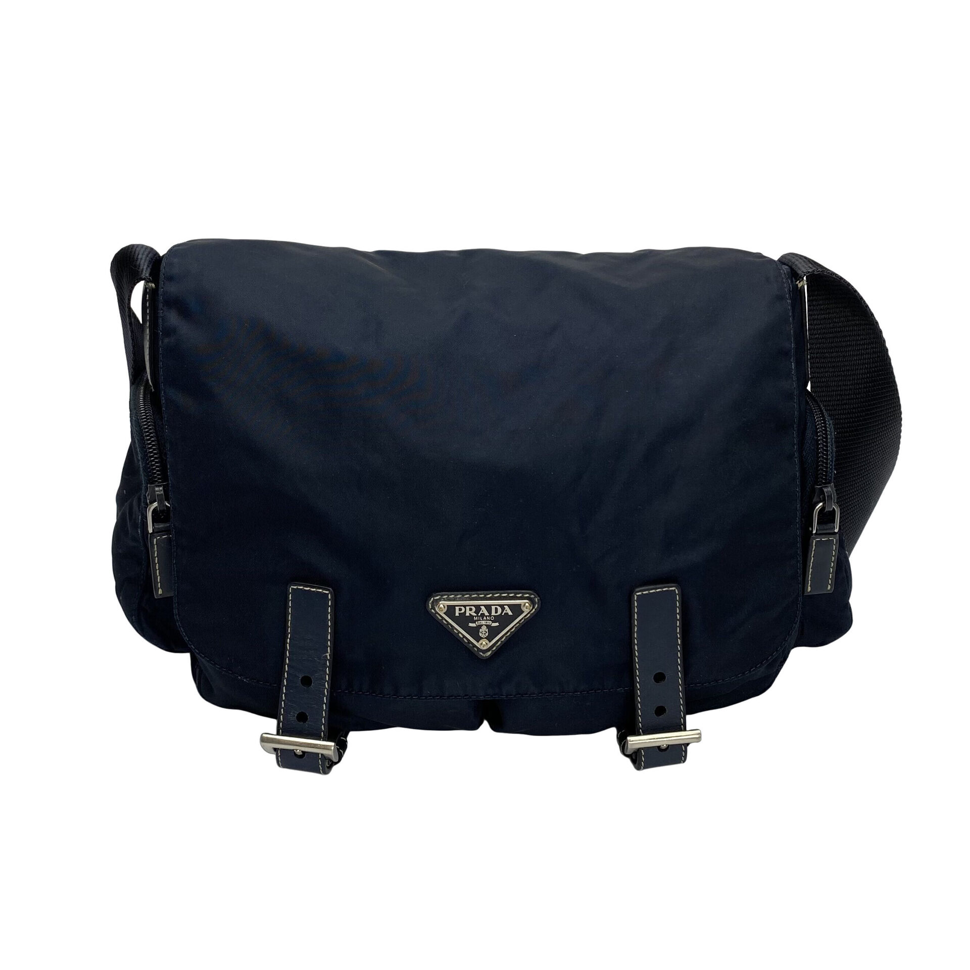 Bolsa Prada Nylon Messenger Azul