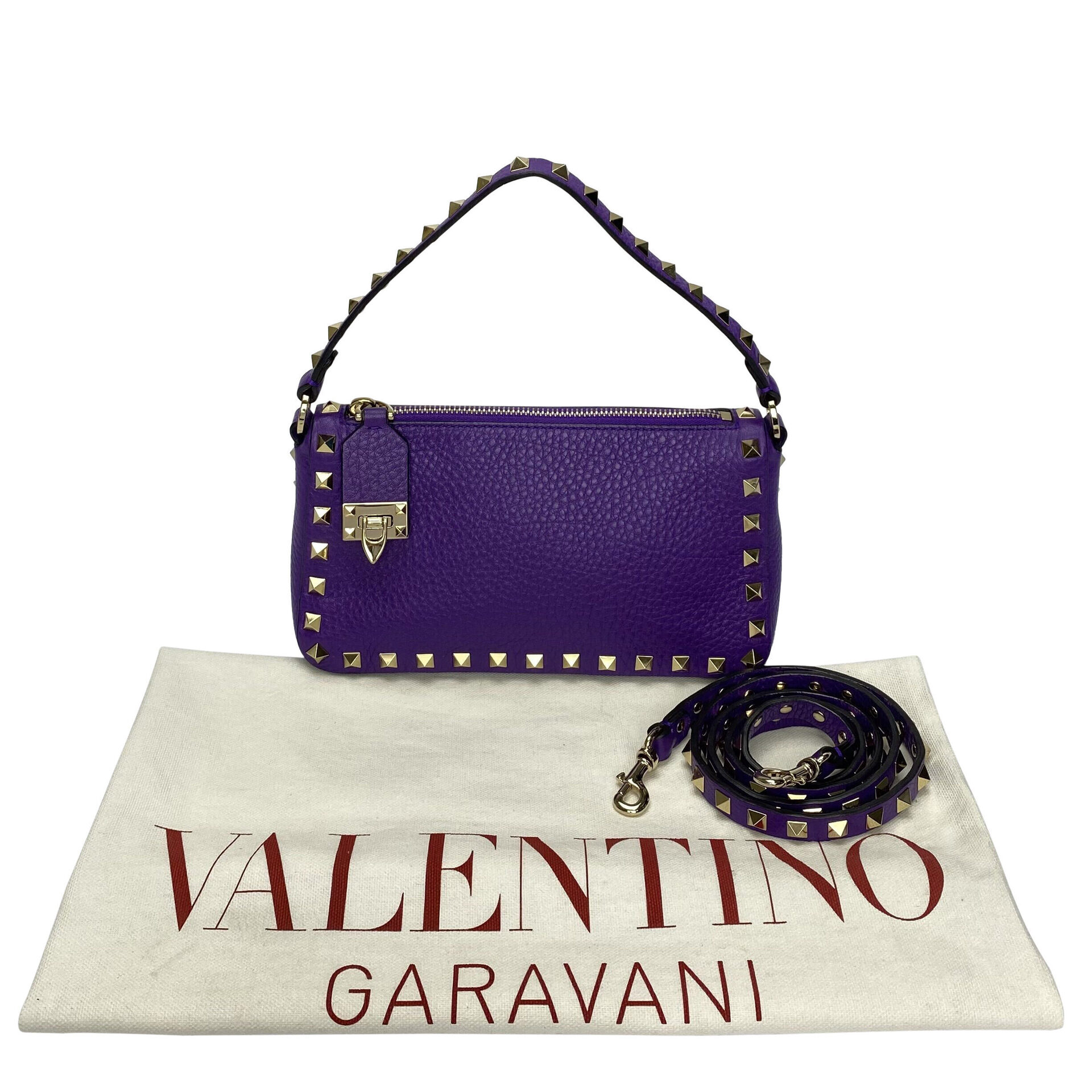 Bolsa Valentino Garavani Rockstud Roxa