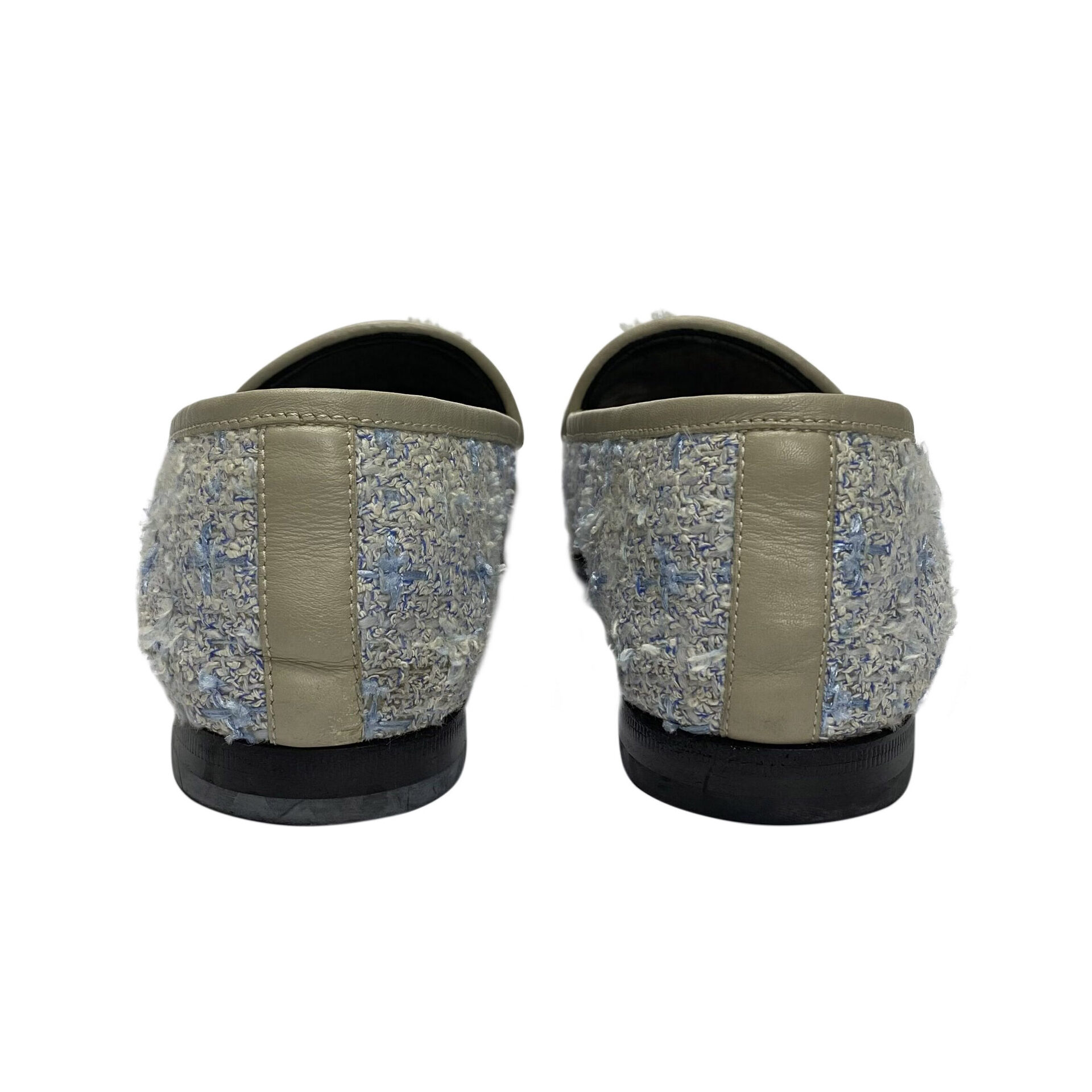 Mocassim Gucci Horsebit Tweed Azul