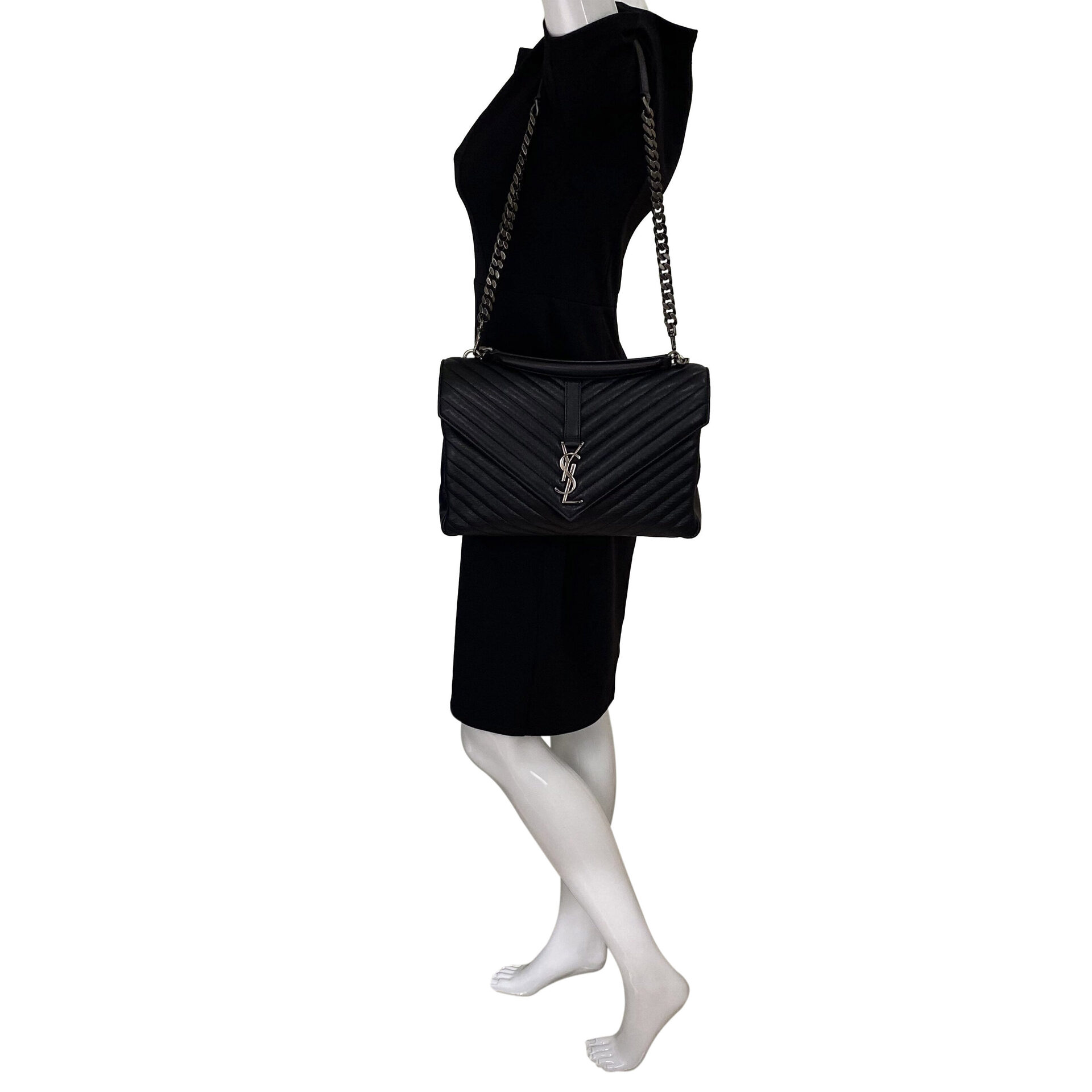 Bolsa Saint Laurent Paris College Preta