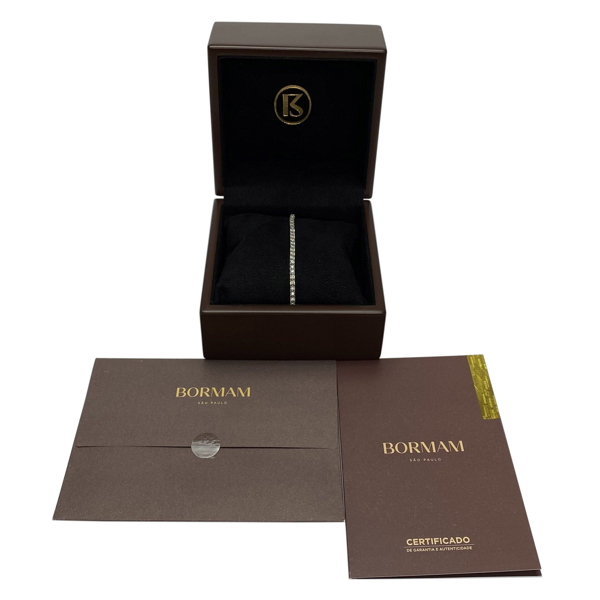 Pulseira Bormam Riviera Ouro Branco com Diamantes