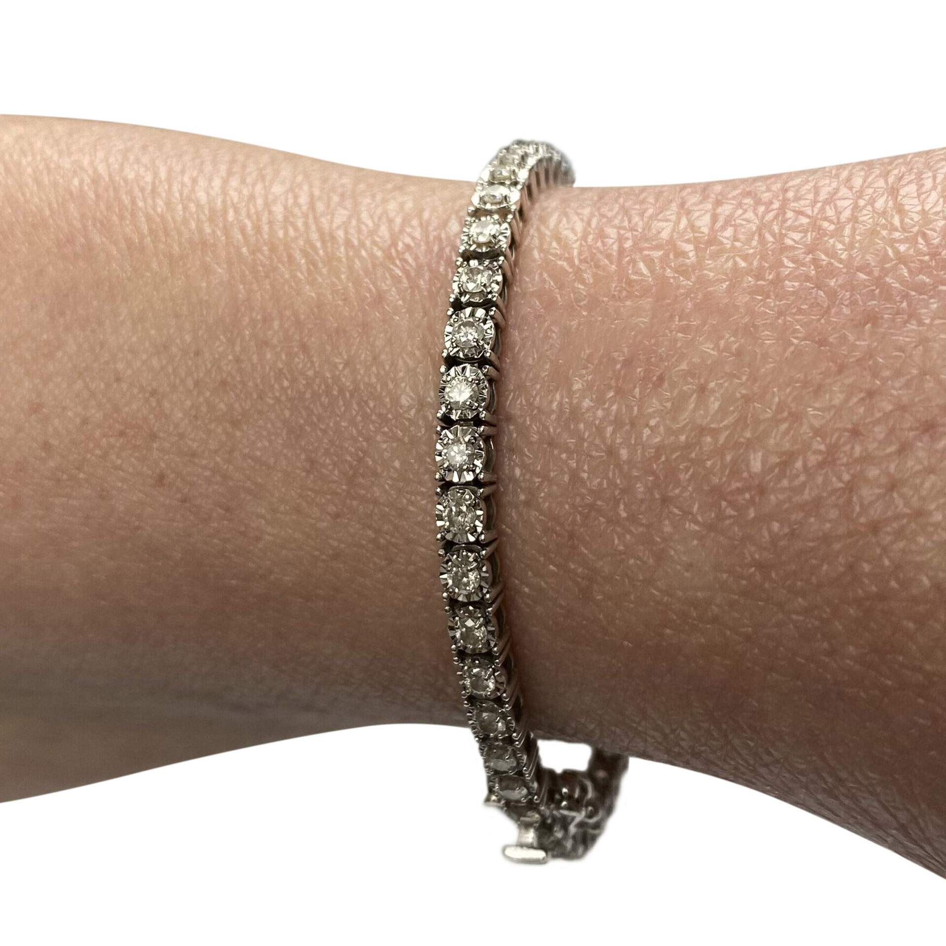 Pulseira Bormam Riviera Ouro Branco com Diamantes
