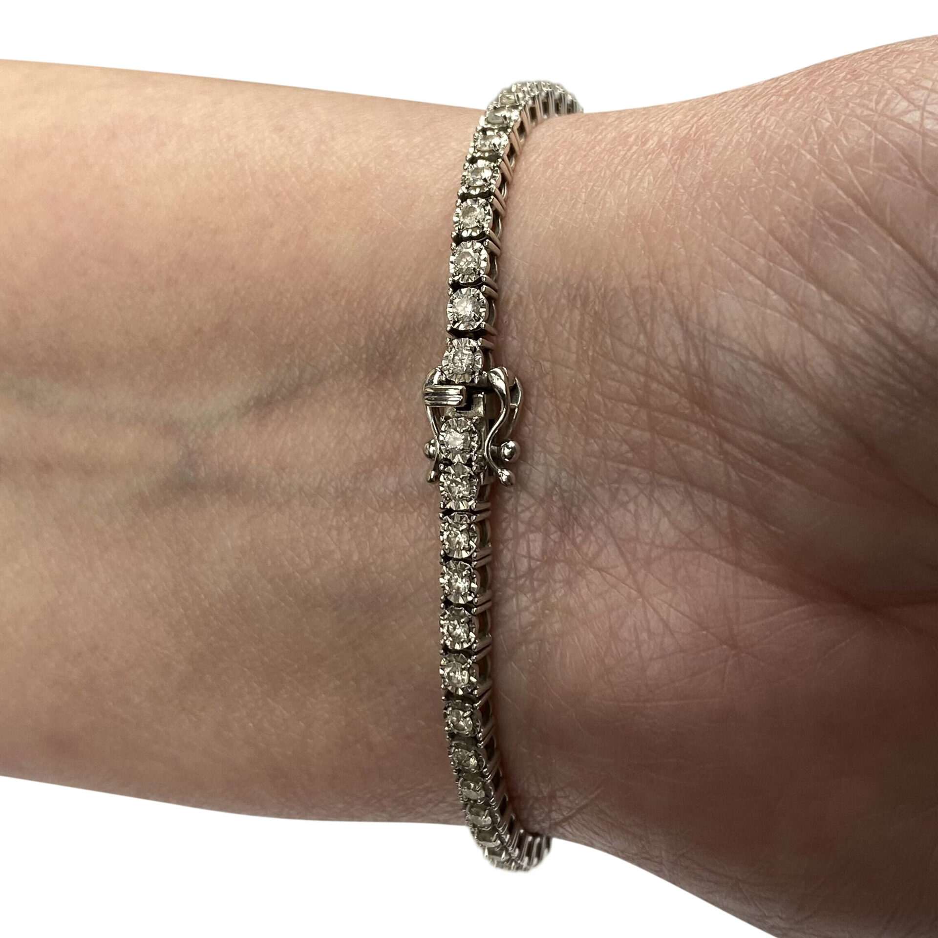Pulseira Bormam Riviera Ouro Branco com Diamantes