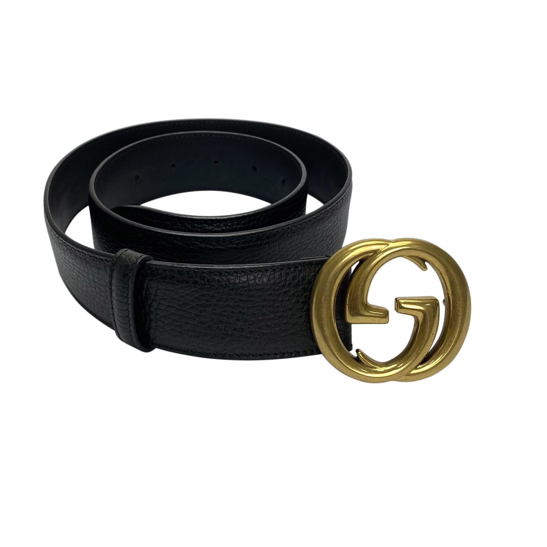 Cinto Gucci GG Couro Preto