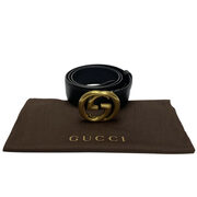 Cinto Gucci GG Couro Preto