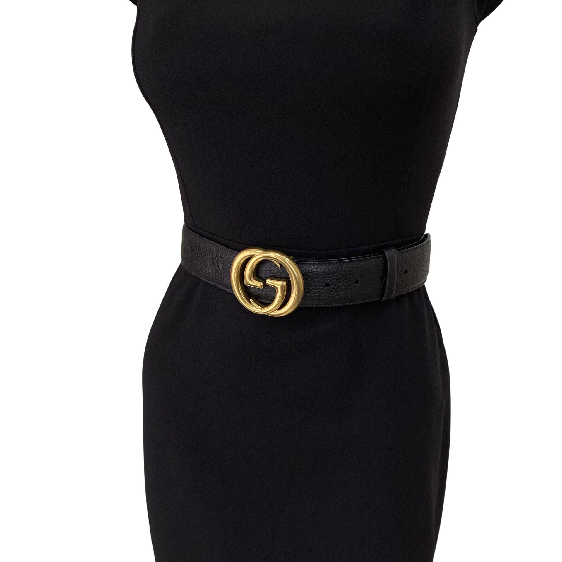 Cinto Gucci GG Couro Preto