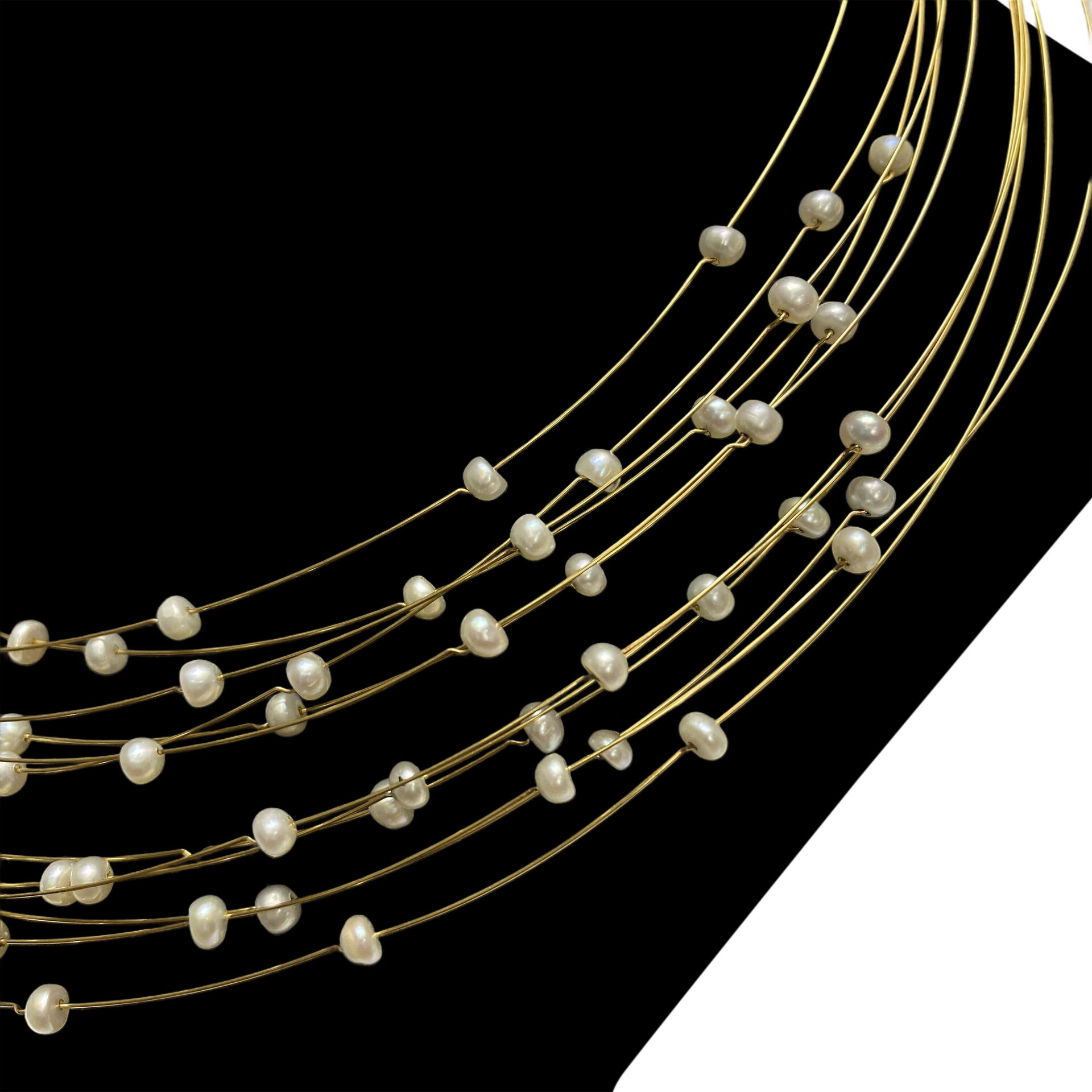 Chocker Aros Múltiplos com Pérolas