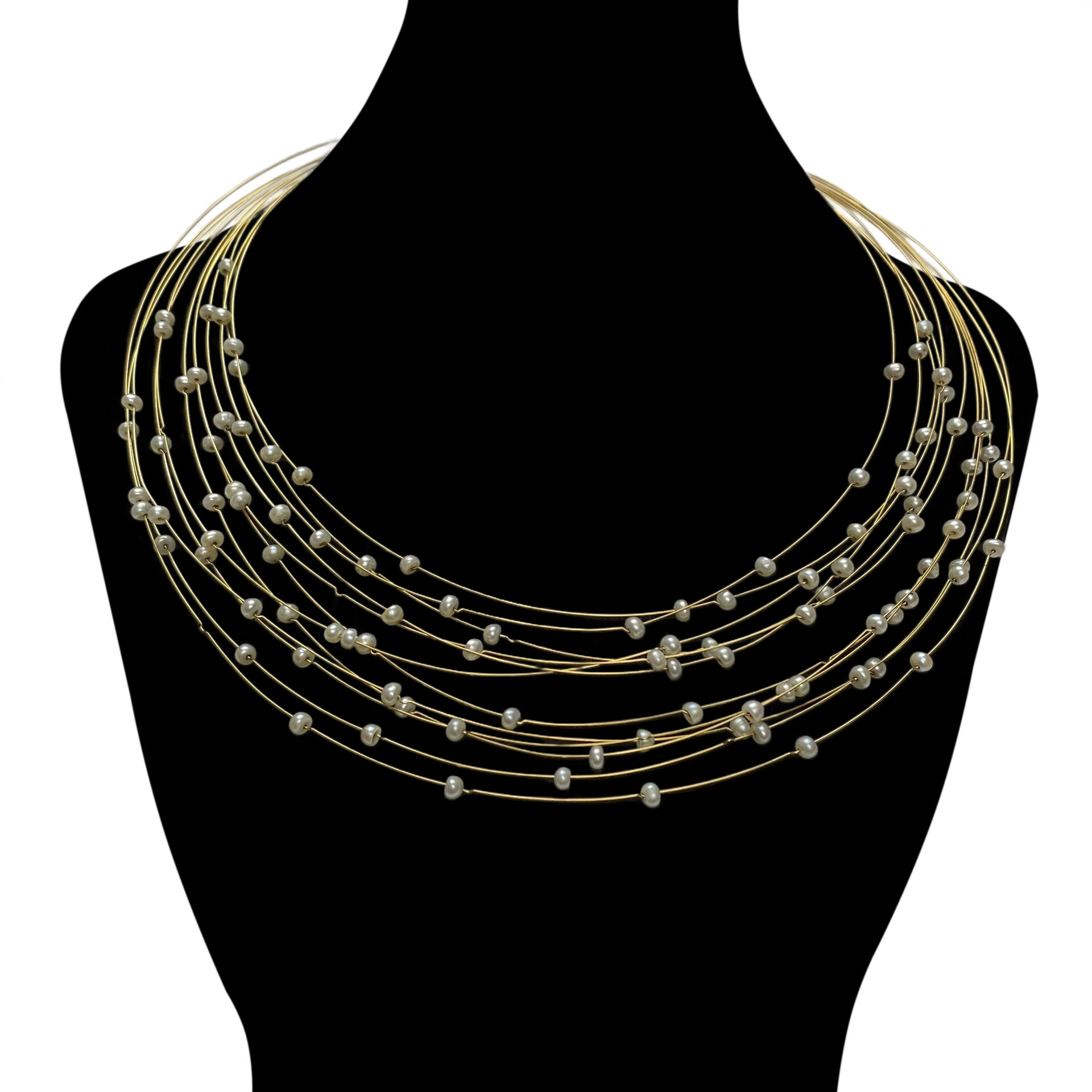 Chocker Aros Múltiplos com Pérolas