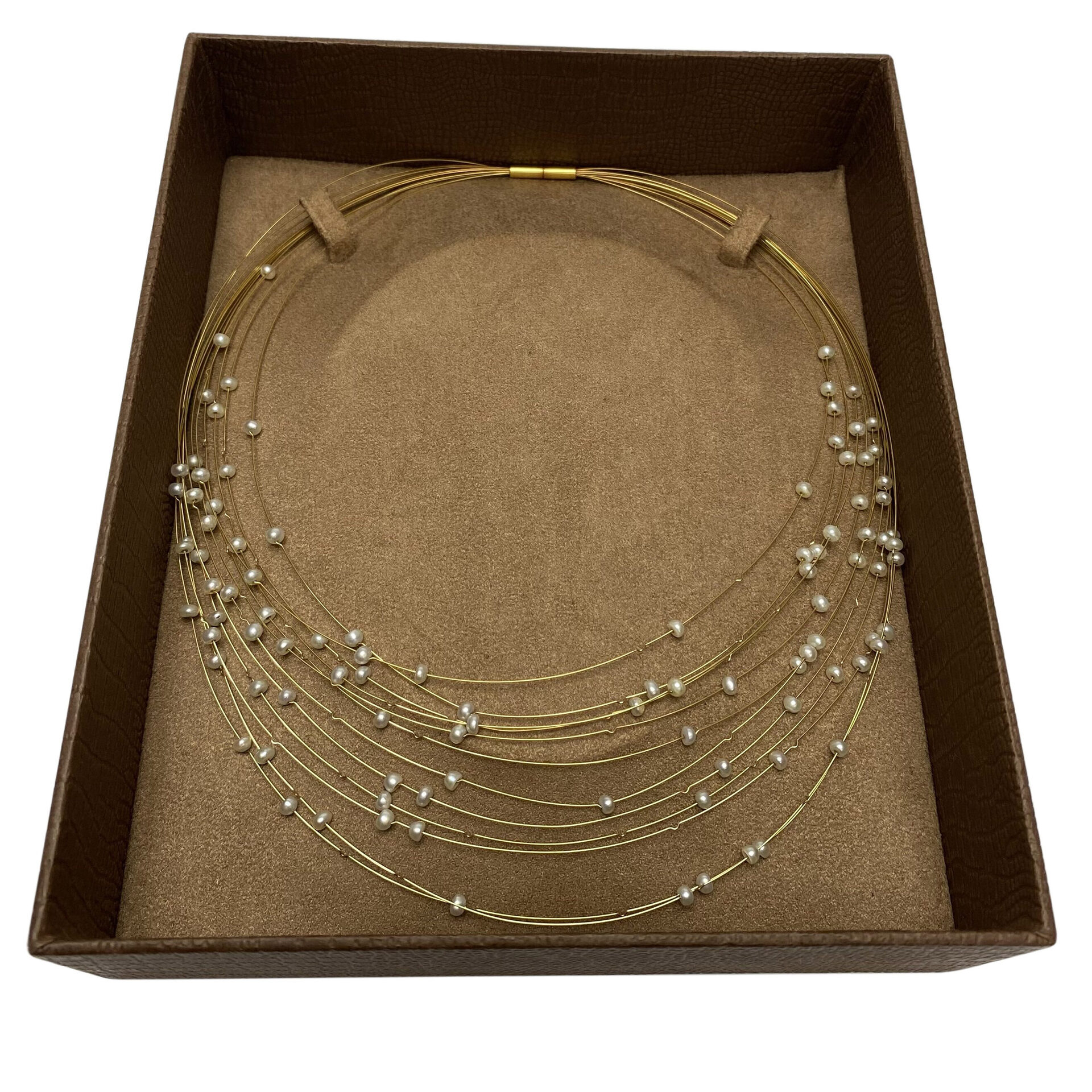 Chocker Aros Múltiplos com Pérolas