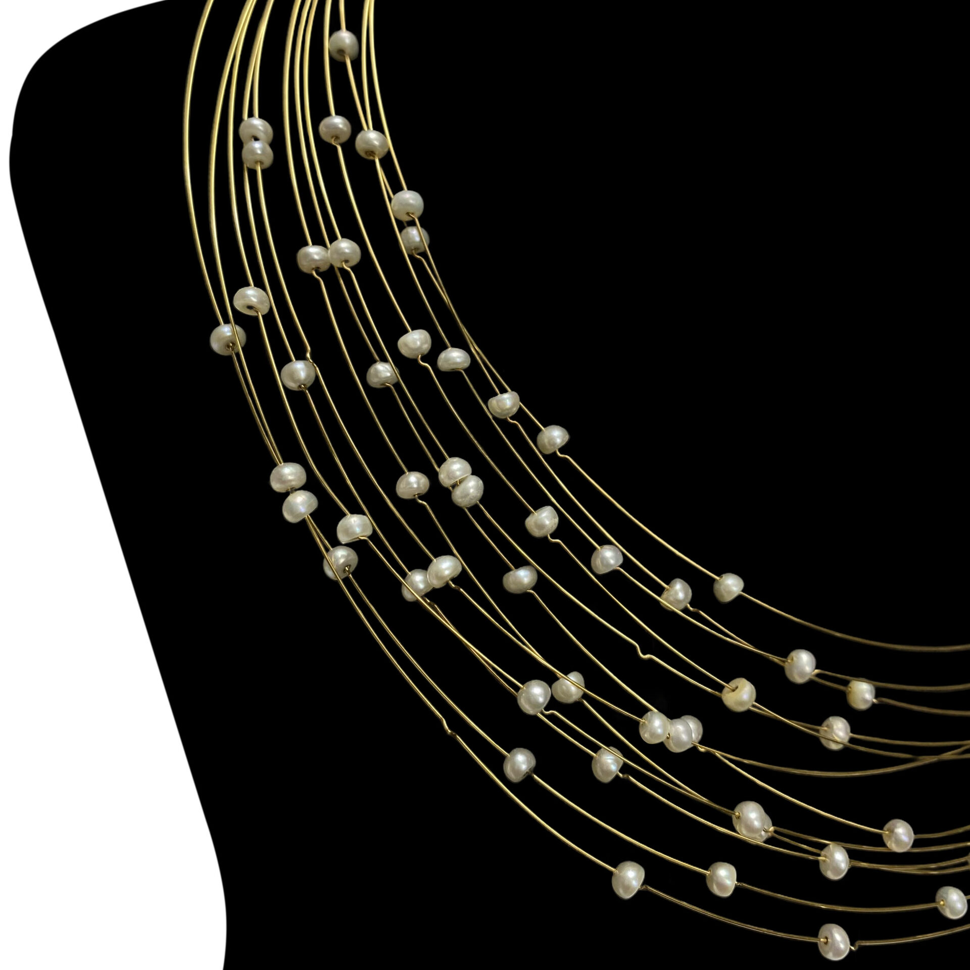 Chocker Aros Múltiplos com Pérolas