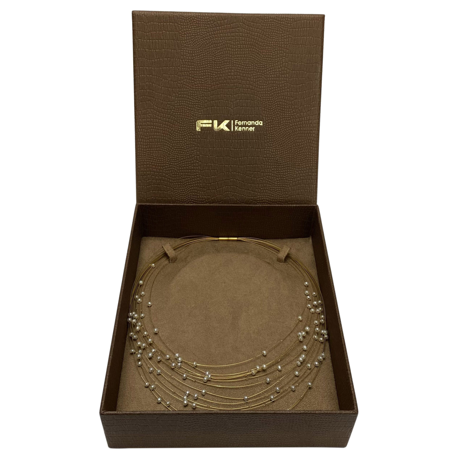 Chocker Aros Múltiplos com Pérolas