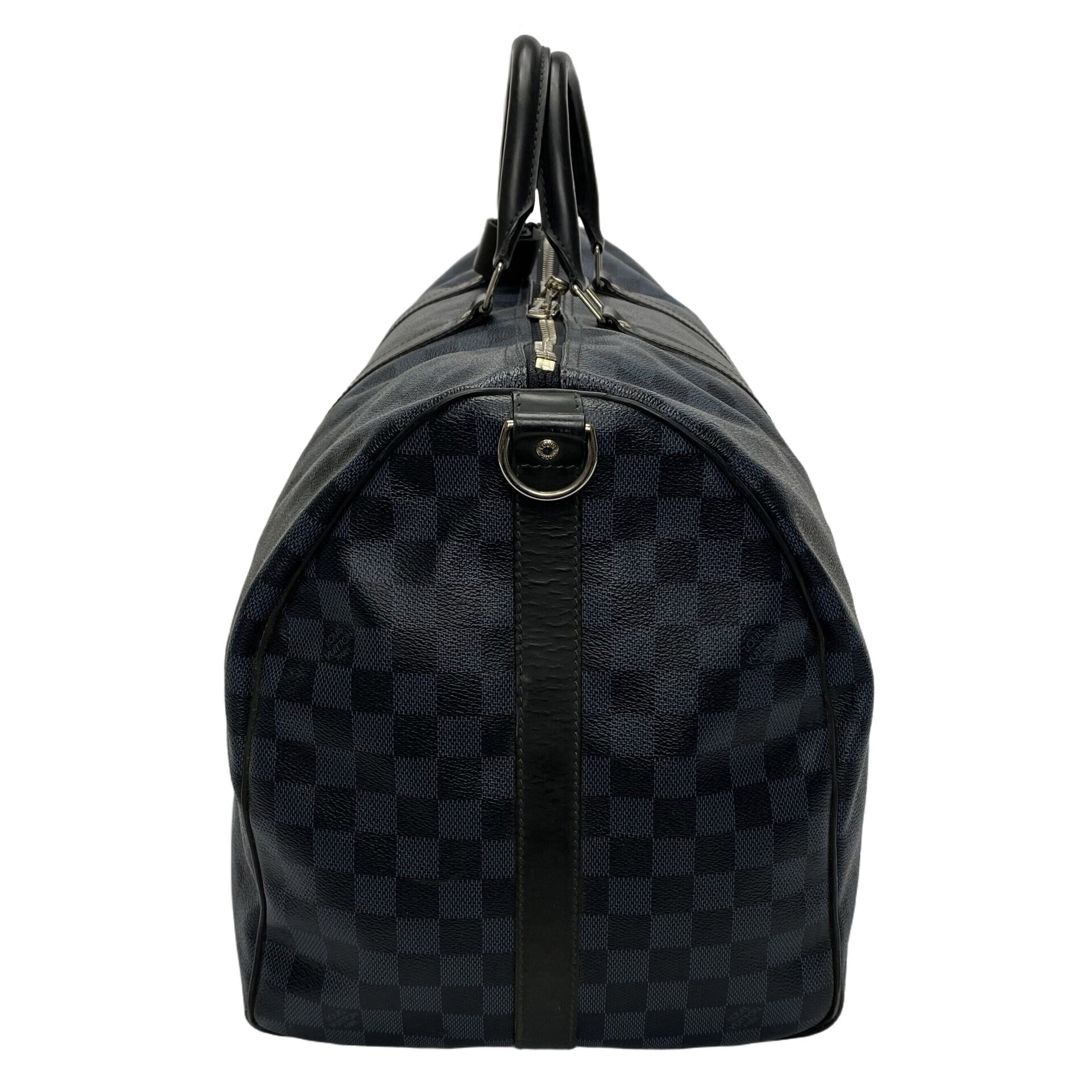 Mala Louis Vuitton Keepall Bandoilière 55 Damier Graphite