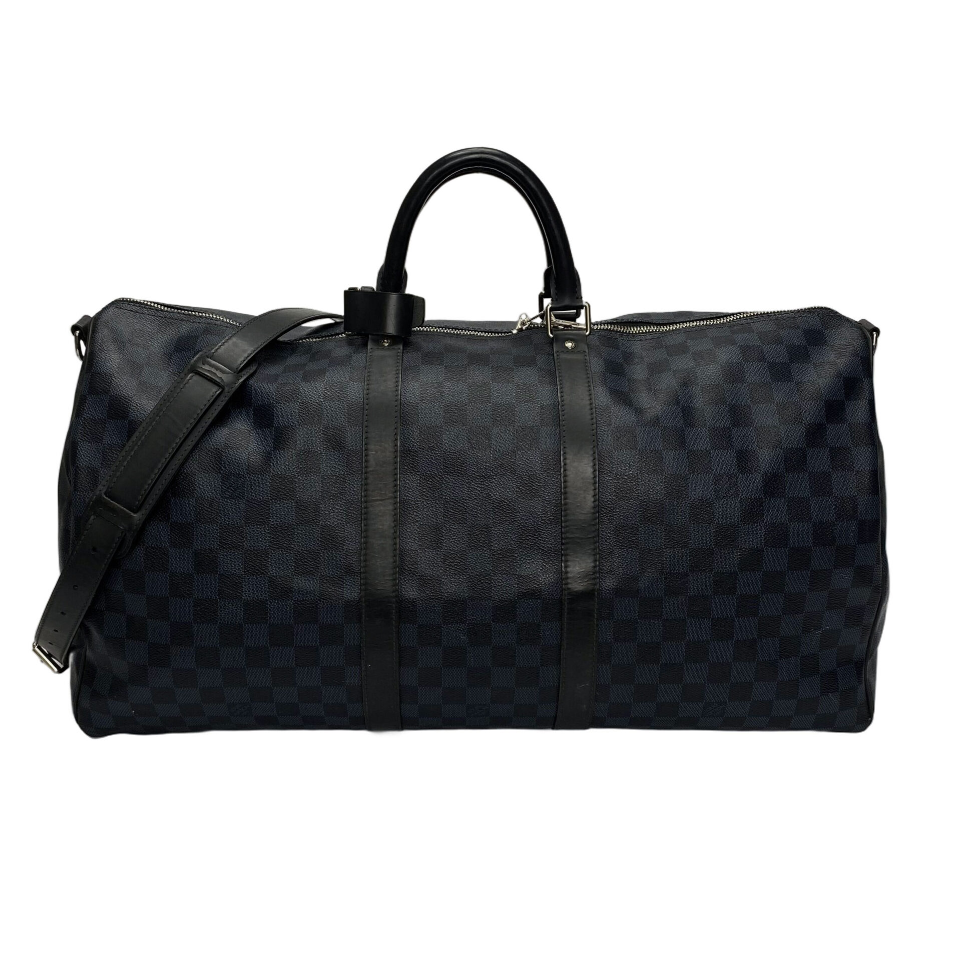 Mala Louis Vuitton Keepall Bandoilière 55 Damier Graphite