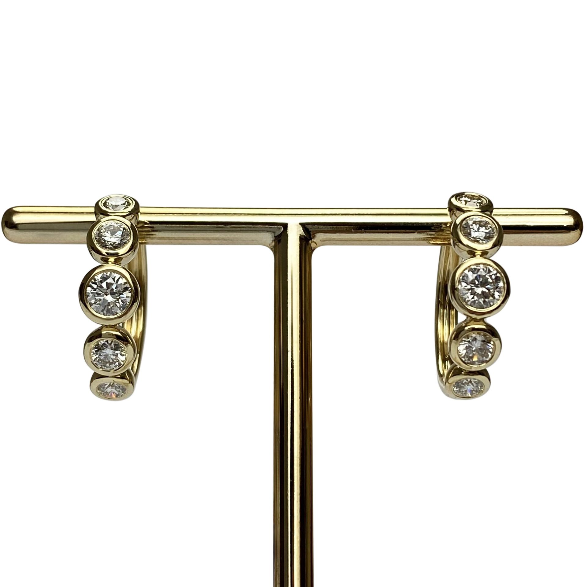 Par de Brincos Argolas Diamantes