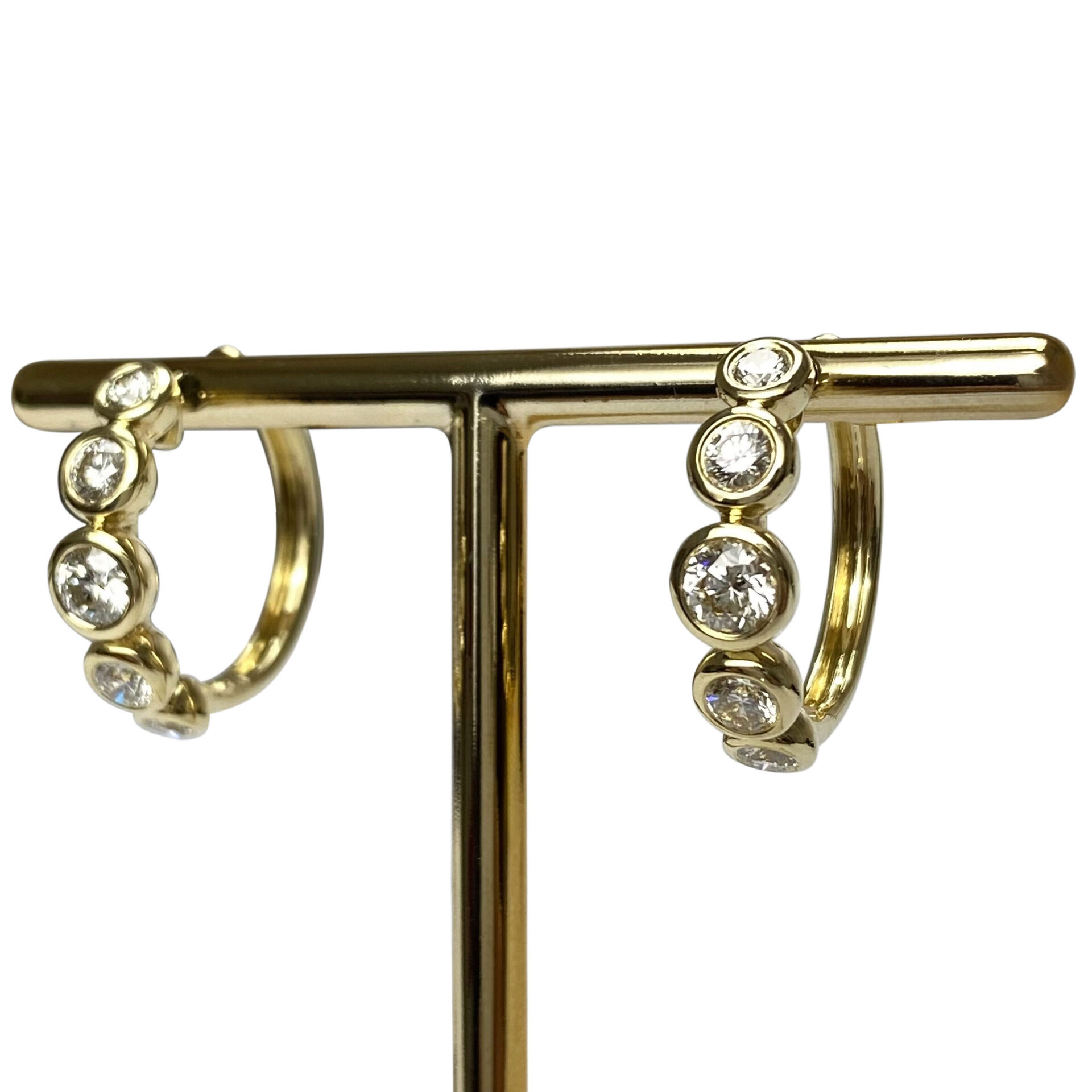 Par de Brincos Argolas Diamantes