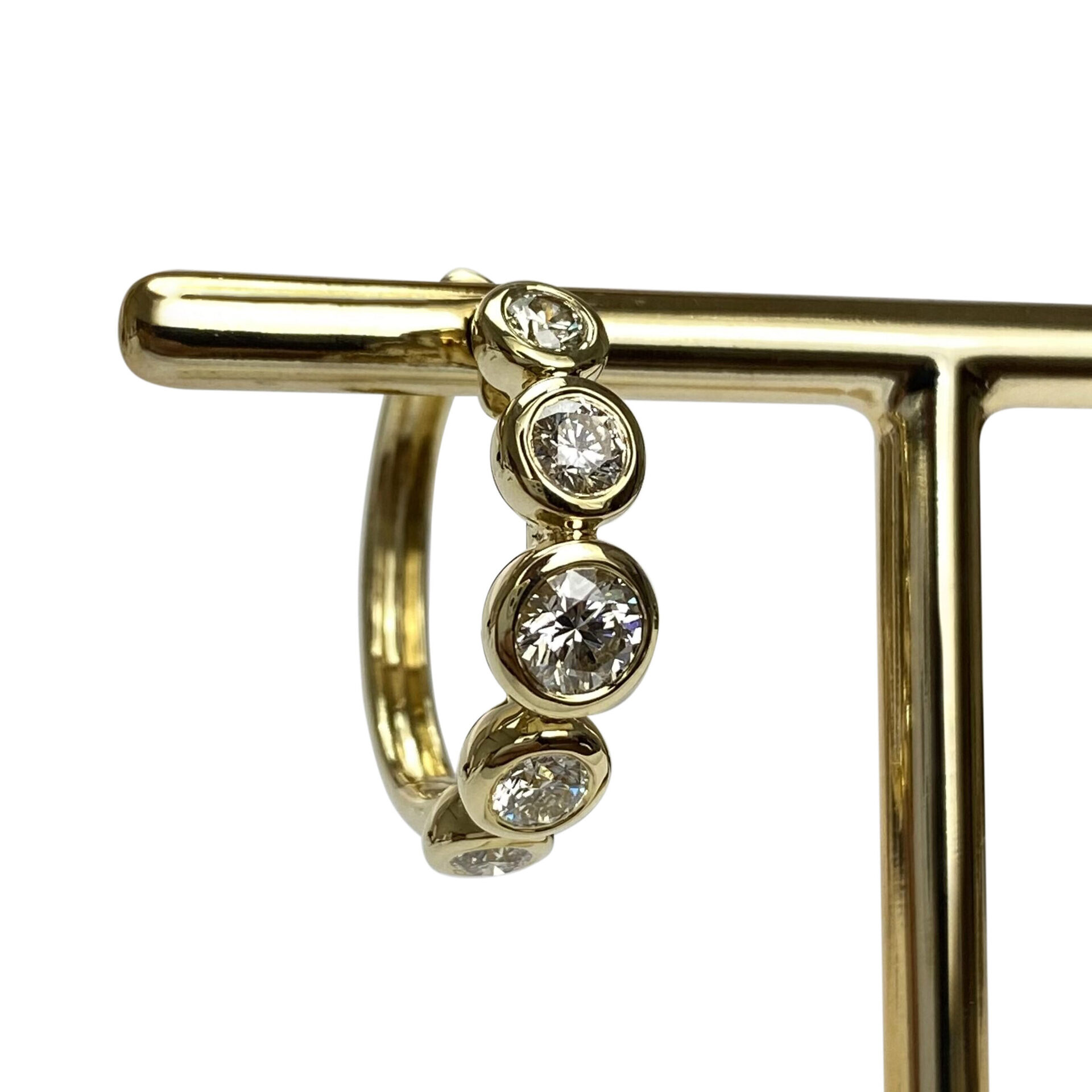 Par de Brincos Argolas Diamantes