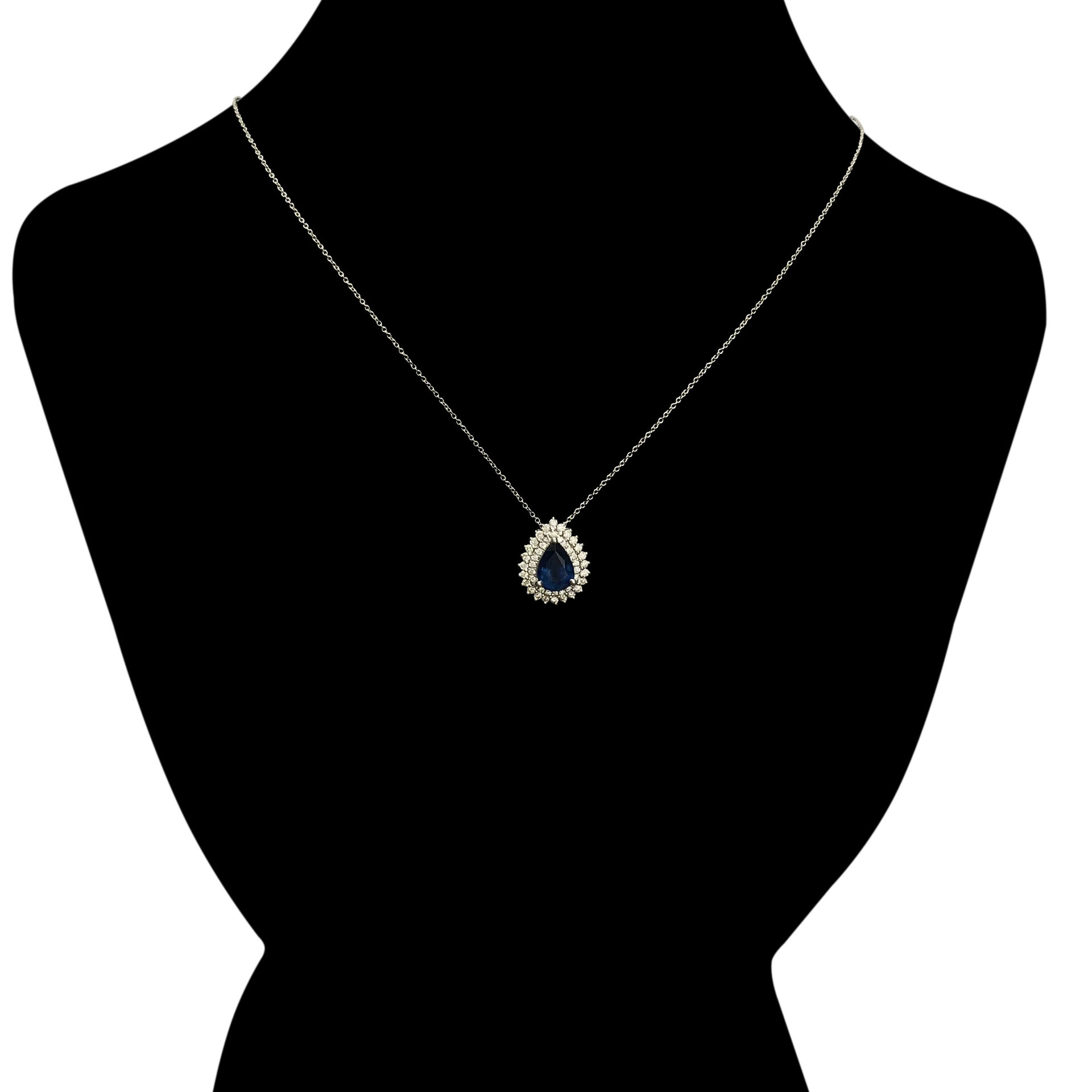 Colar Gota Safira Azul