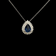 Colar Gota Safira Azul