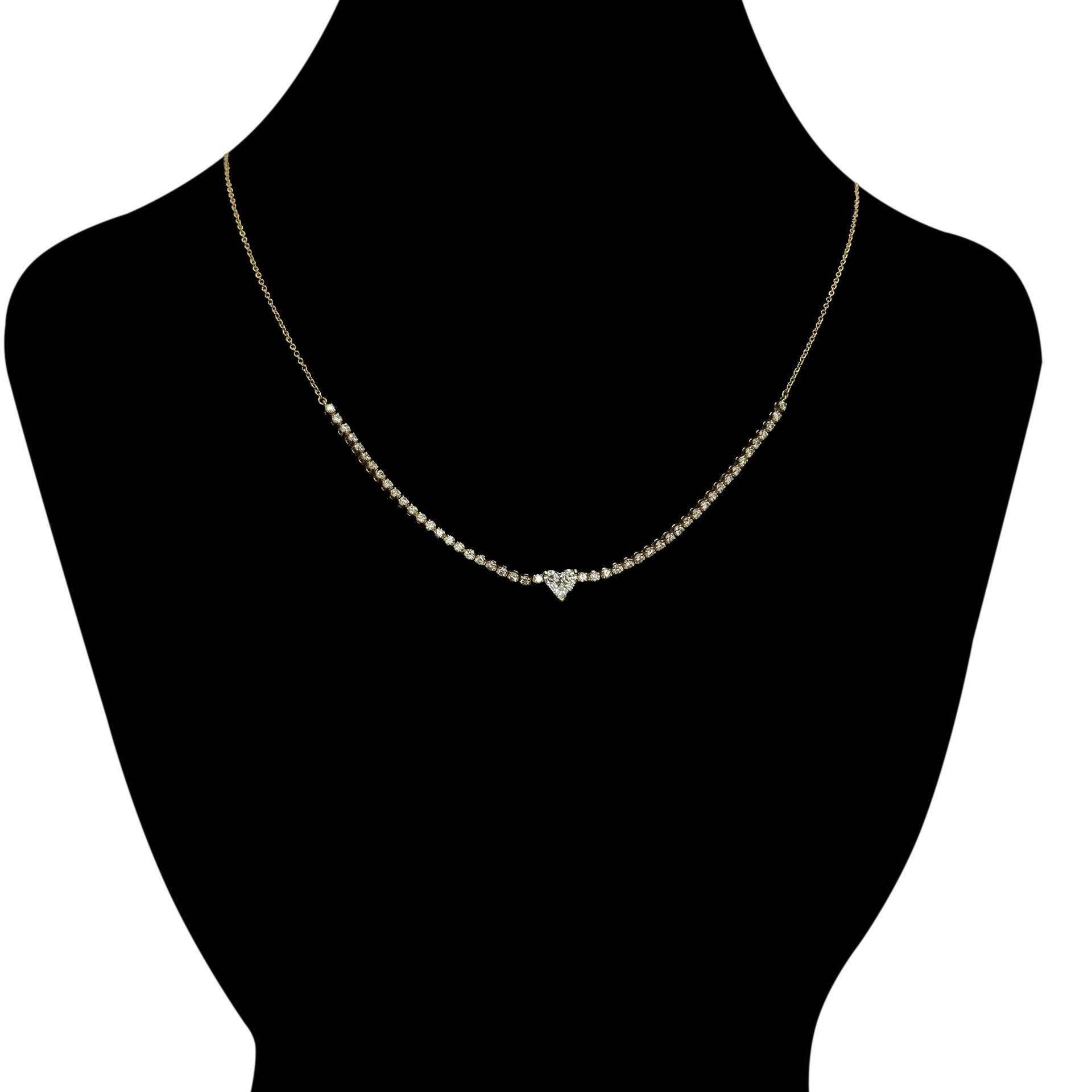 Colar Coração Diamantes