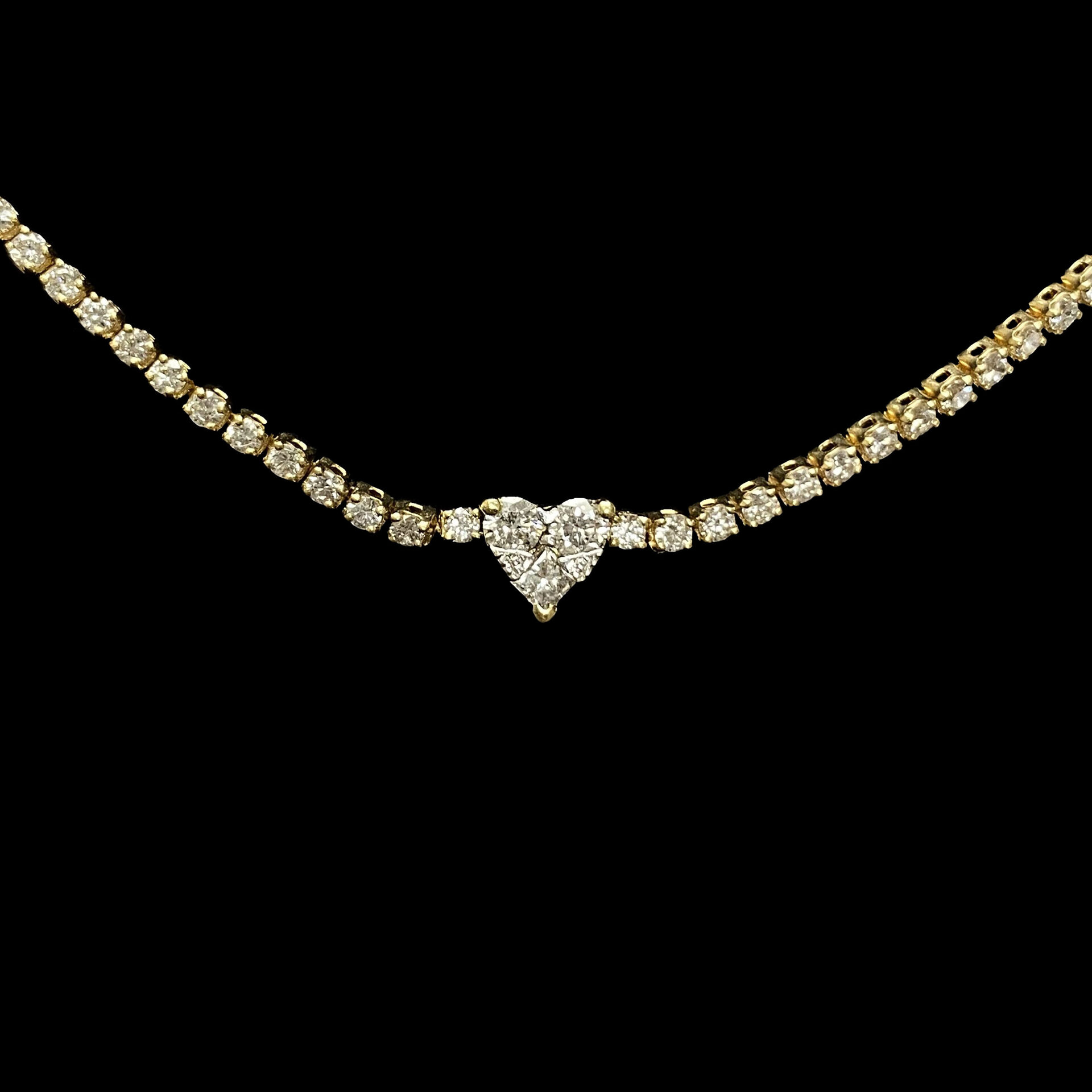 Colar Coração Diamantes