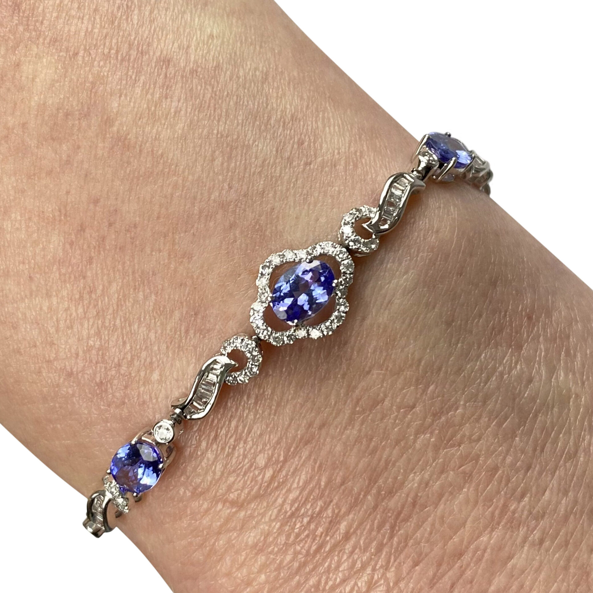 Pulseira Tanzanitas e Diamantes