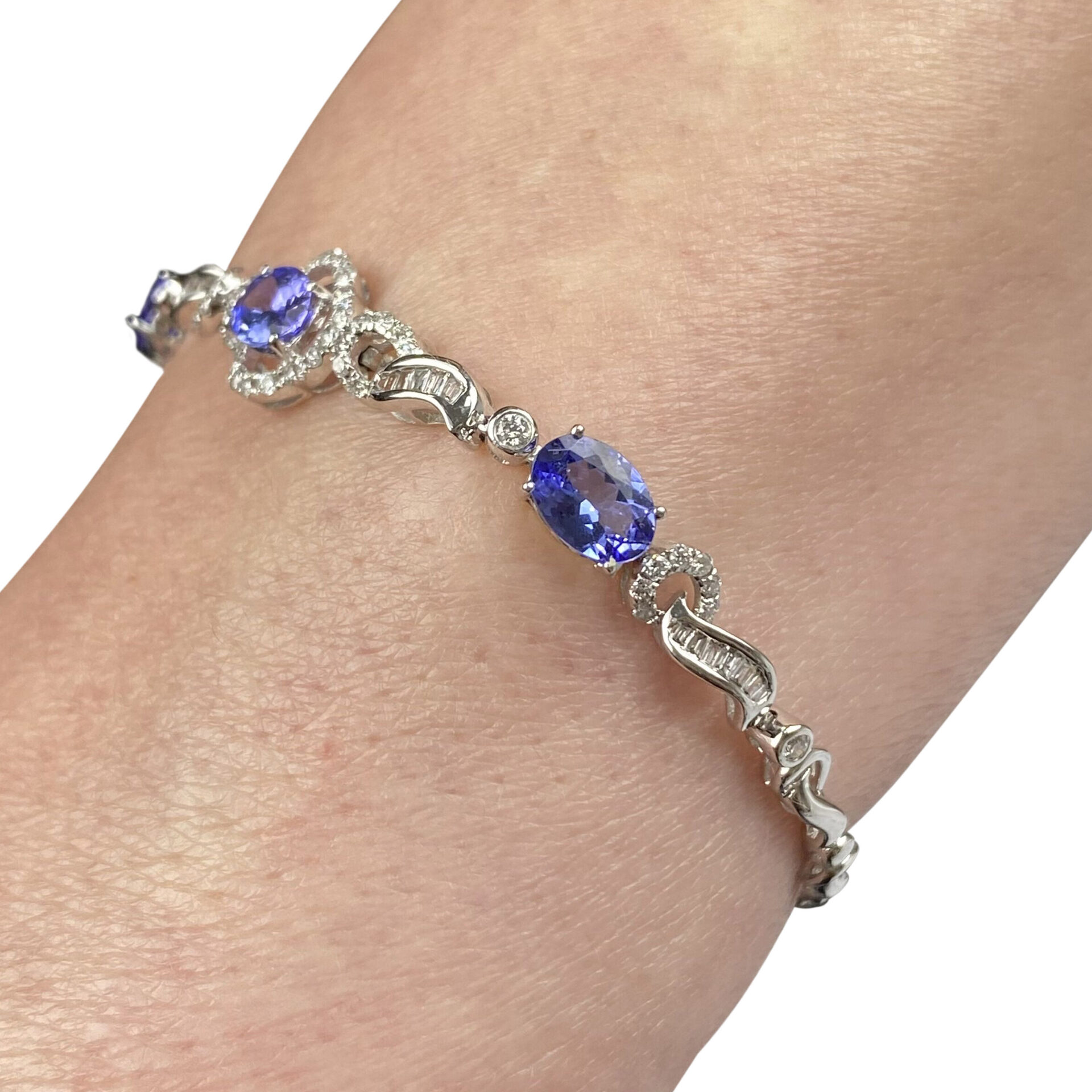 Pulseira Tanzanitas e Diamantes