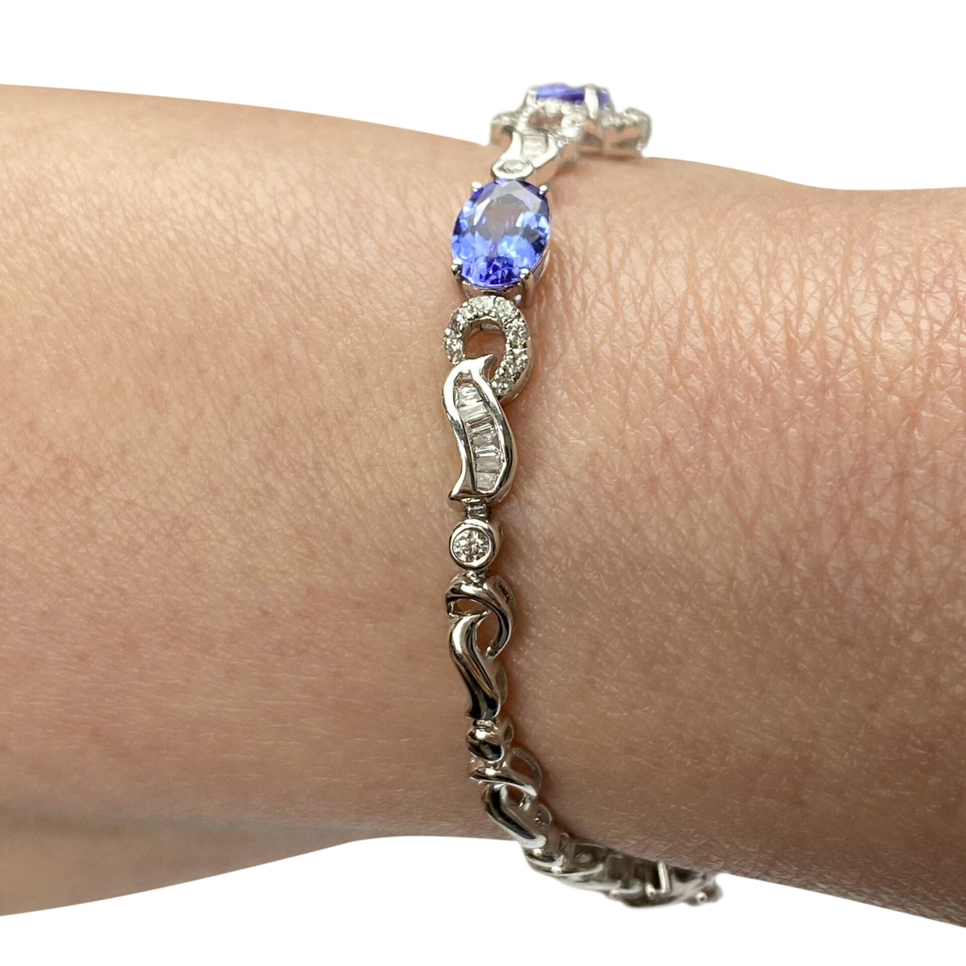 Pulseira Tanzanitas e Diamantes