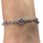 Pulseira Tanzanitas e Diamantes