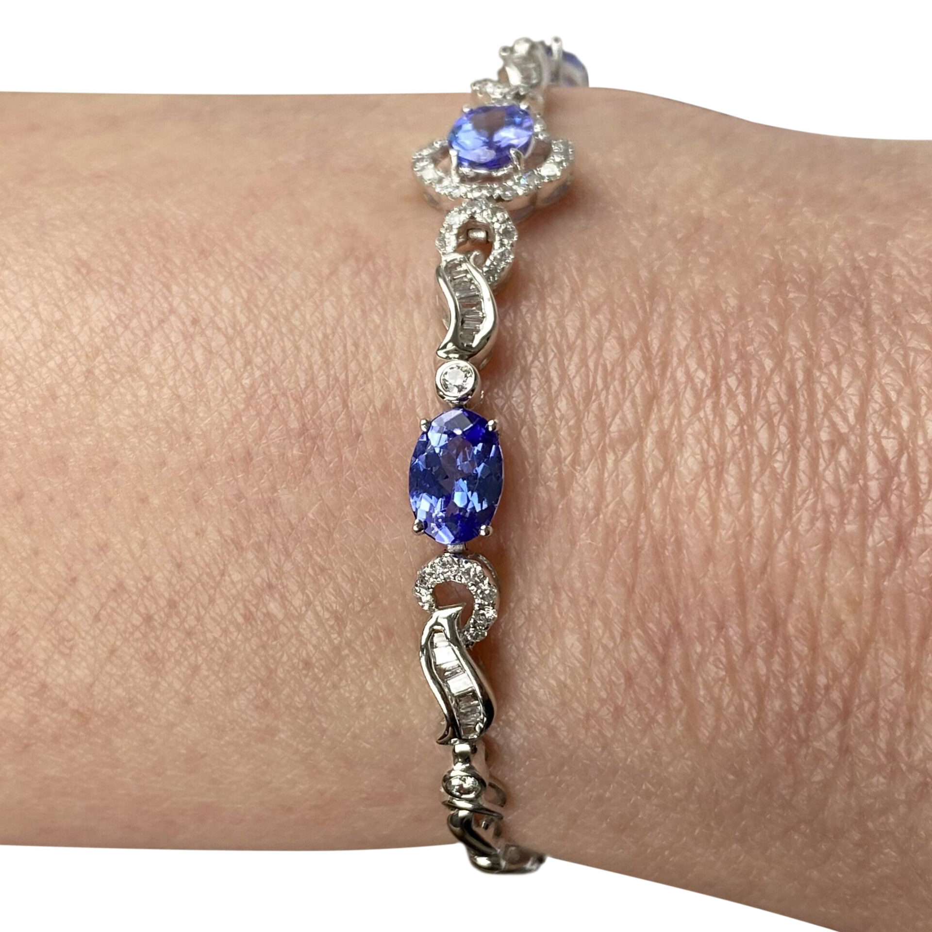 Pulseira Tanzanitas e Diamantes
