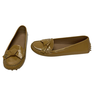Mocassim Louis Vuitton Couro Verniz Bege