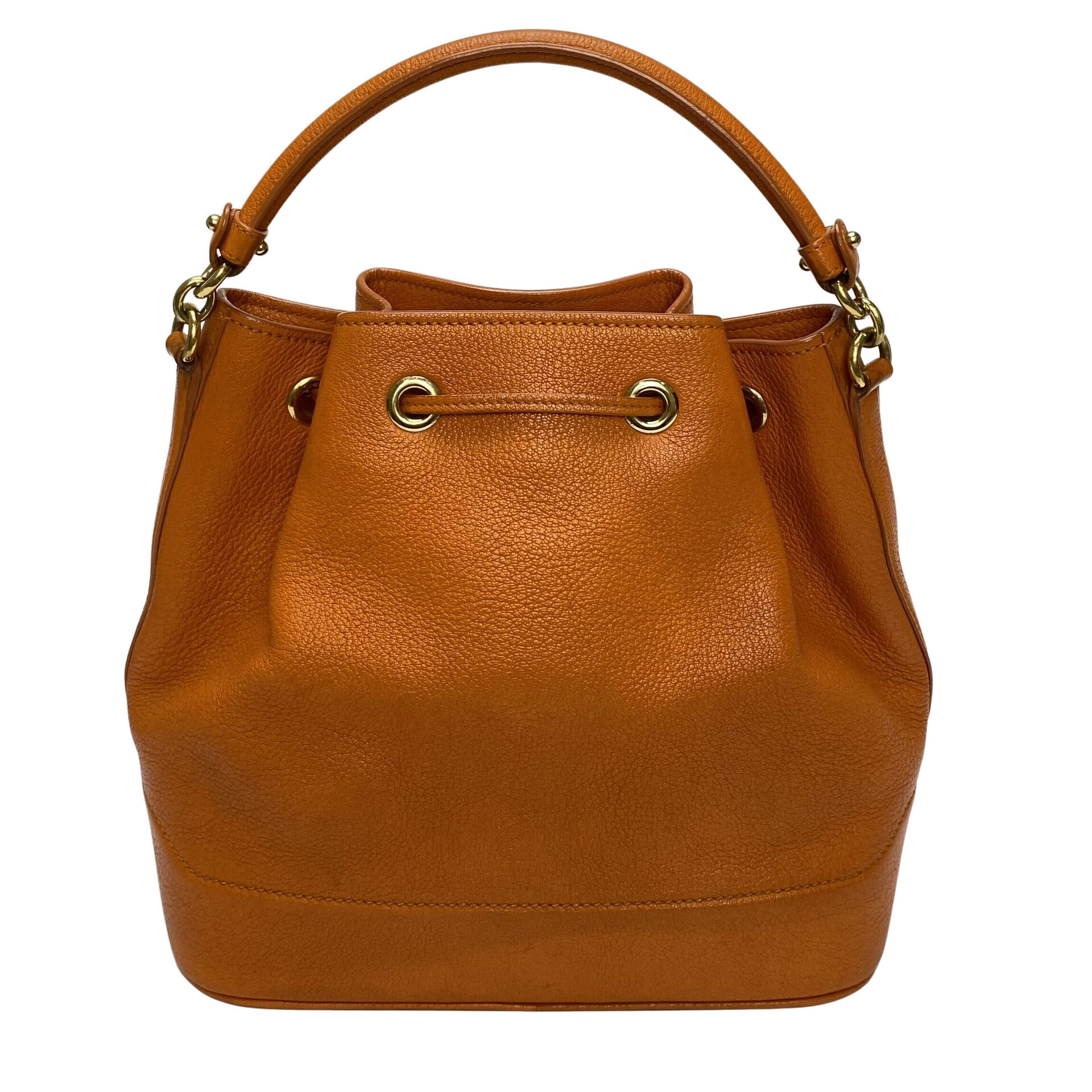 Bolsa Salvatore Ferragamo Gancini Bucket Laranja