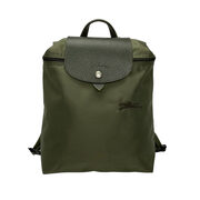 Mochila Longchamp Nylon e Couro Verde