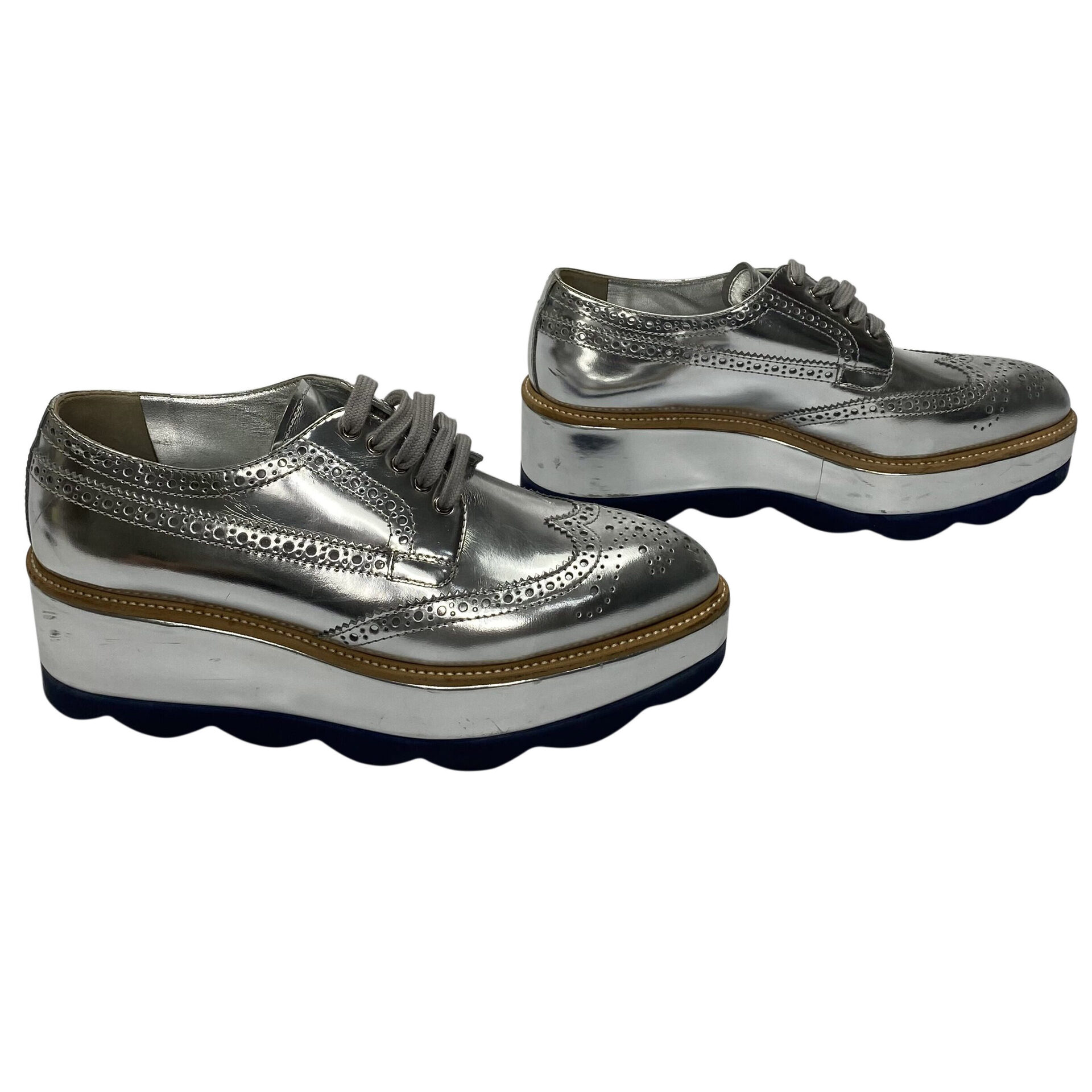 Sapato Prada Oxford Prata