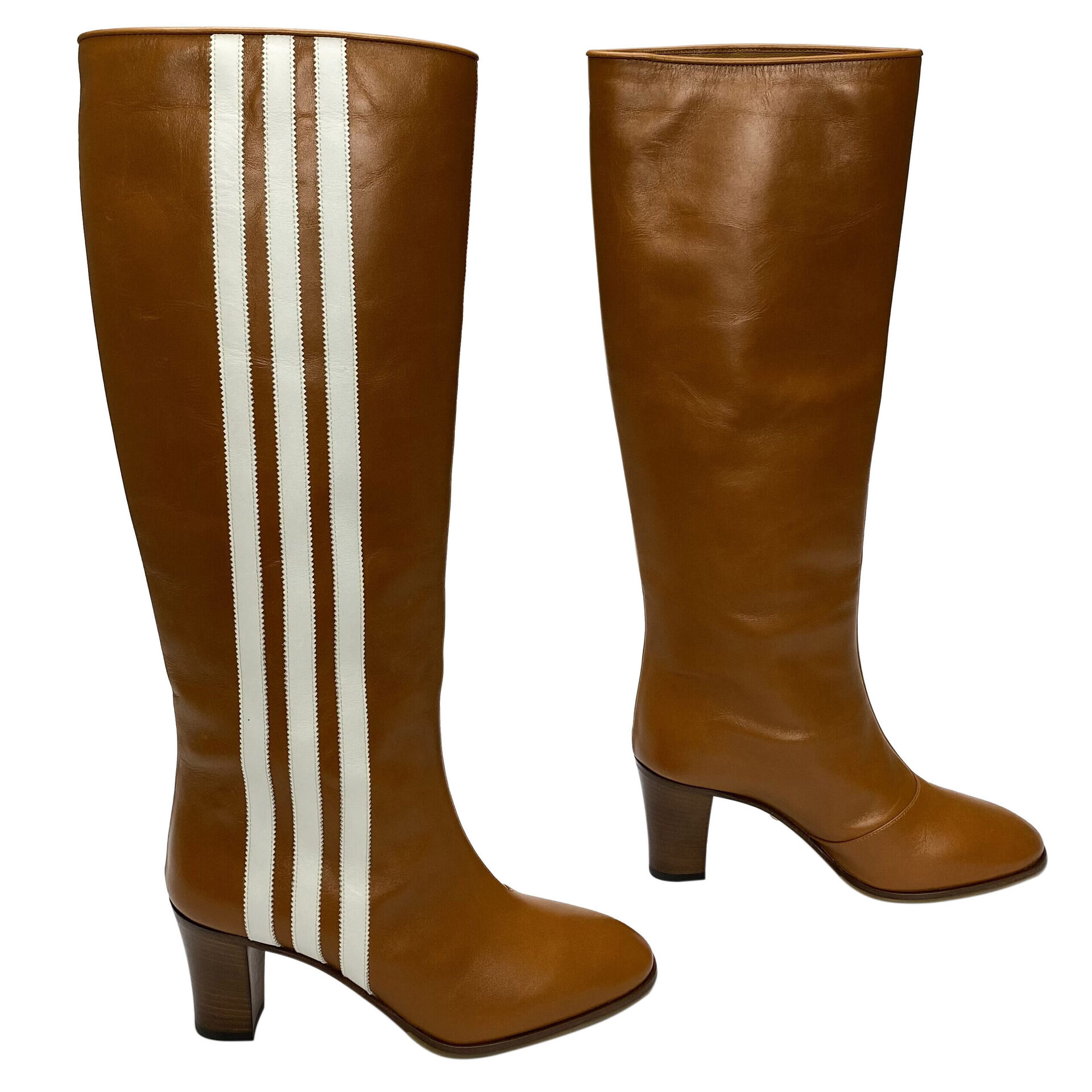 Bota Gucci X Adidas Elizabeth Knee Boots Caramelo